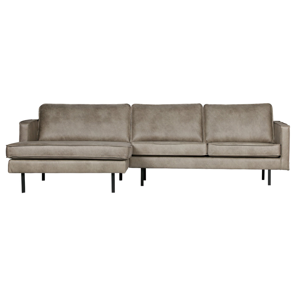 Kampinė sofa RODEO, oda, pilka spalva