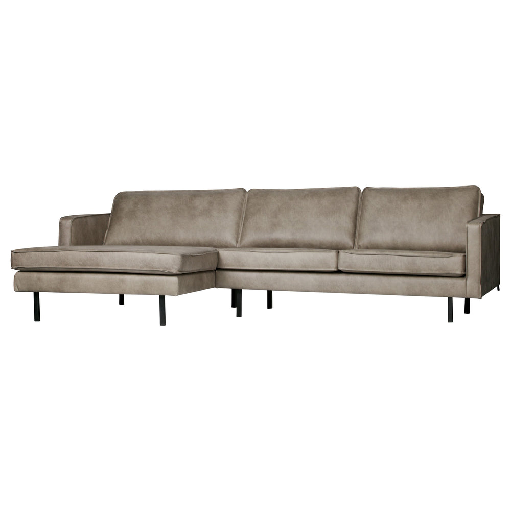 Kampinė sofa RODEO, oda, pilka spalva