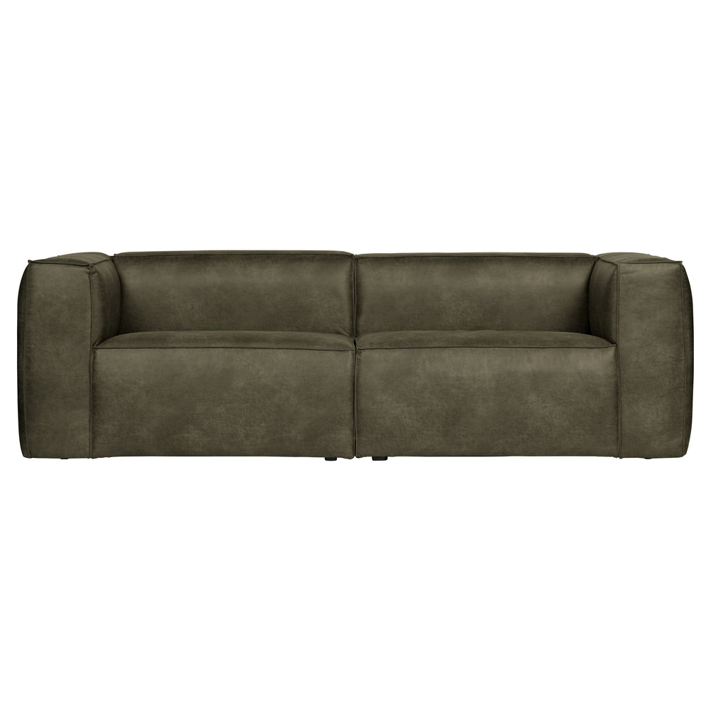 "Bean" 3.5 Vietų Sofa, Perdirbta Oda, Tamsi Žalia