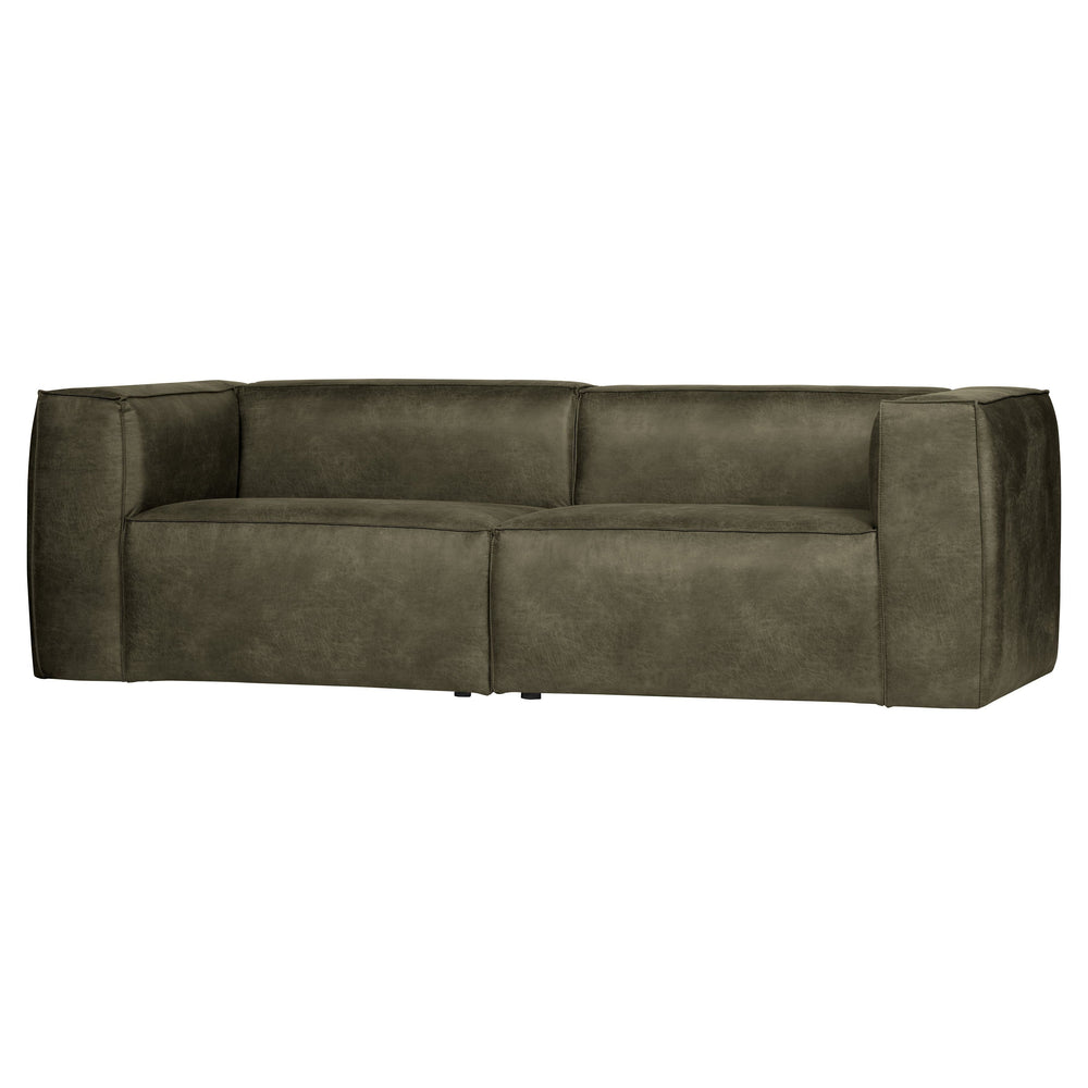 "Bean" 3.5 Vietų Sofa, Perdirbta Oda, Tamsi Žalia