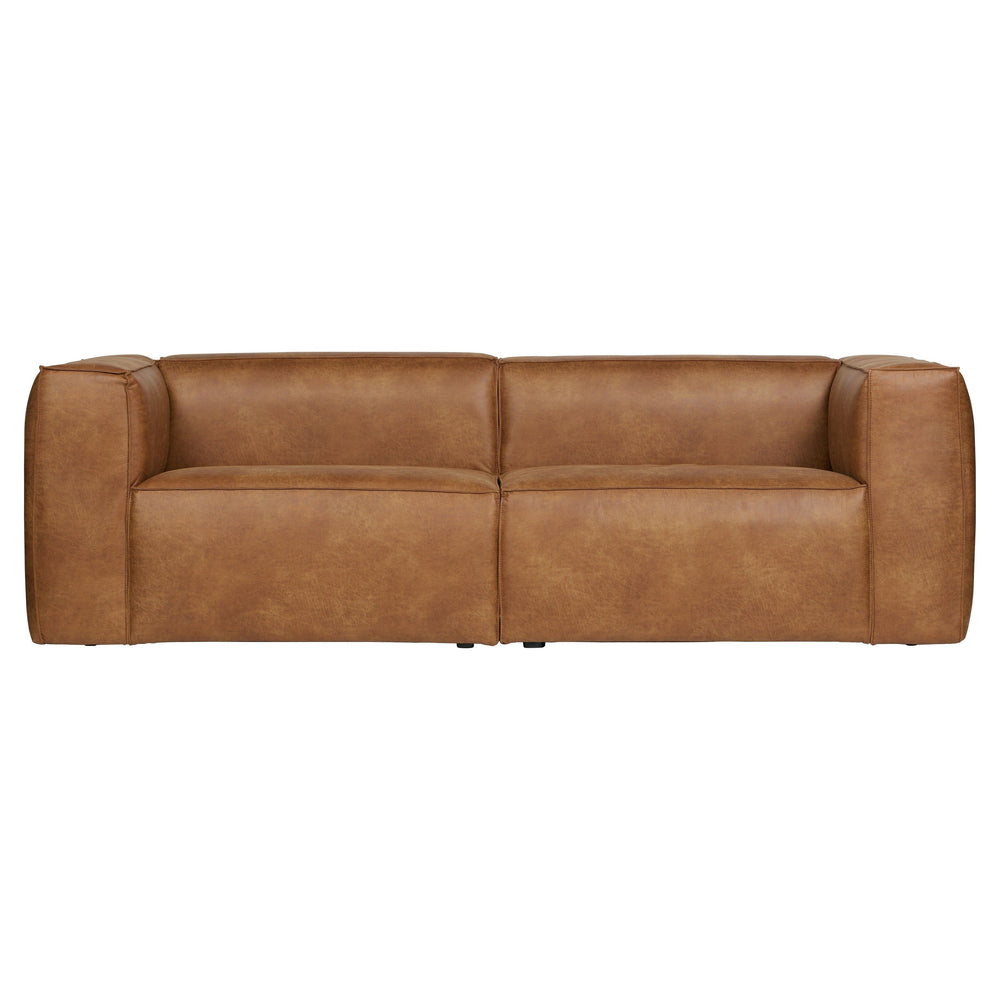 "Bean" 3,5 Vietų Sofa, Perdirbta Oda, Konjako Spalva