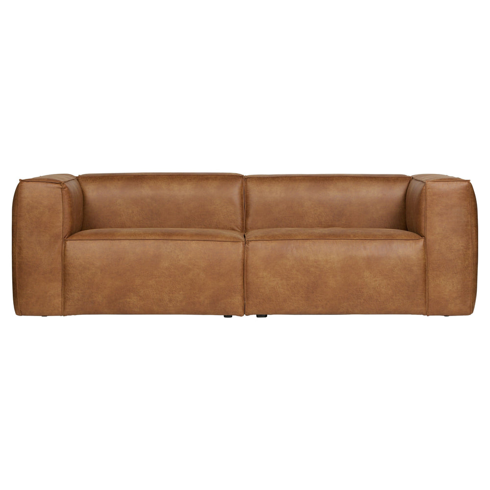 "Bean" 3.5 Vietų Sofa, Perdirbta Oda, Konjako Spalva