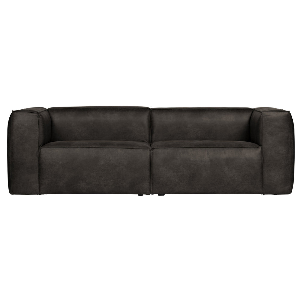 "Bean" 3.5 Vietų Sofa, Perdirbta Oda, Juoda