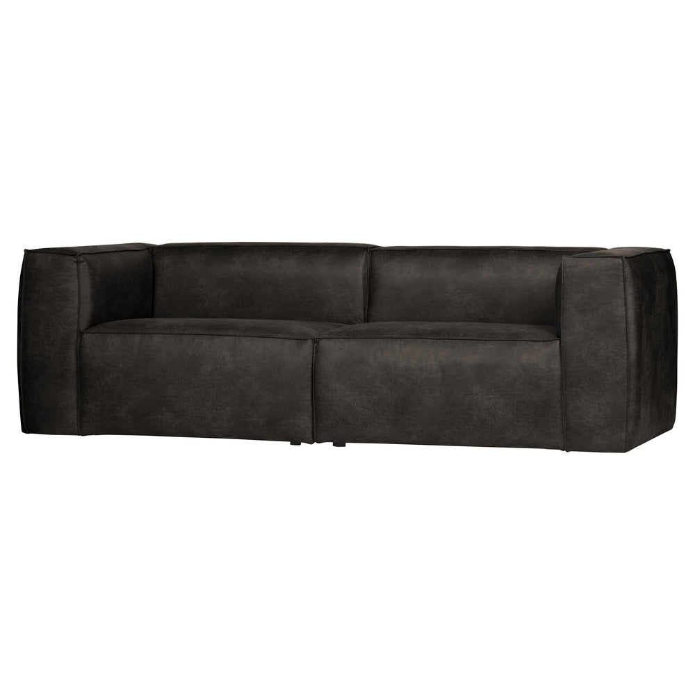 "Bean" 3.5 Vietų Sofa, Perdirbta Oda, Juoda