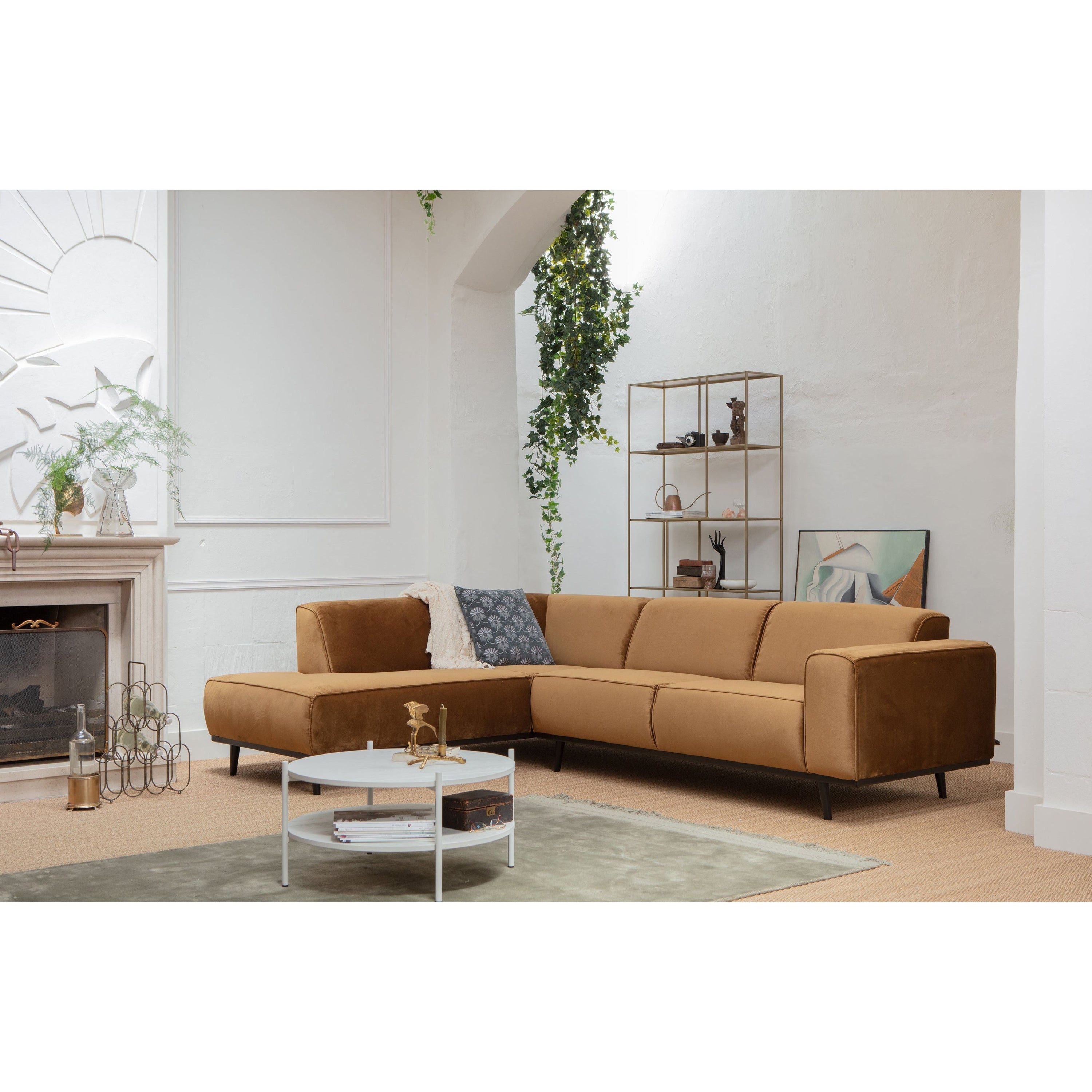 Kampinė sofa "STATEMENT", kairė pusė, medaus spalva