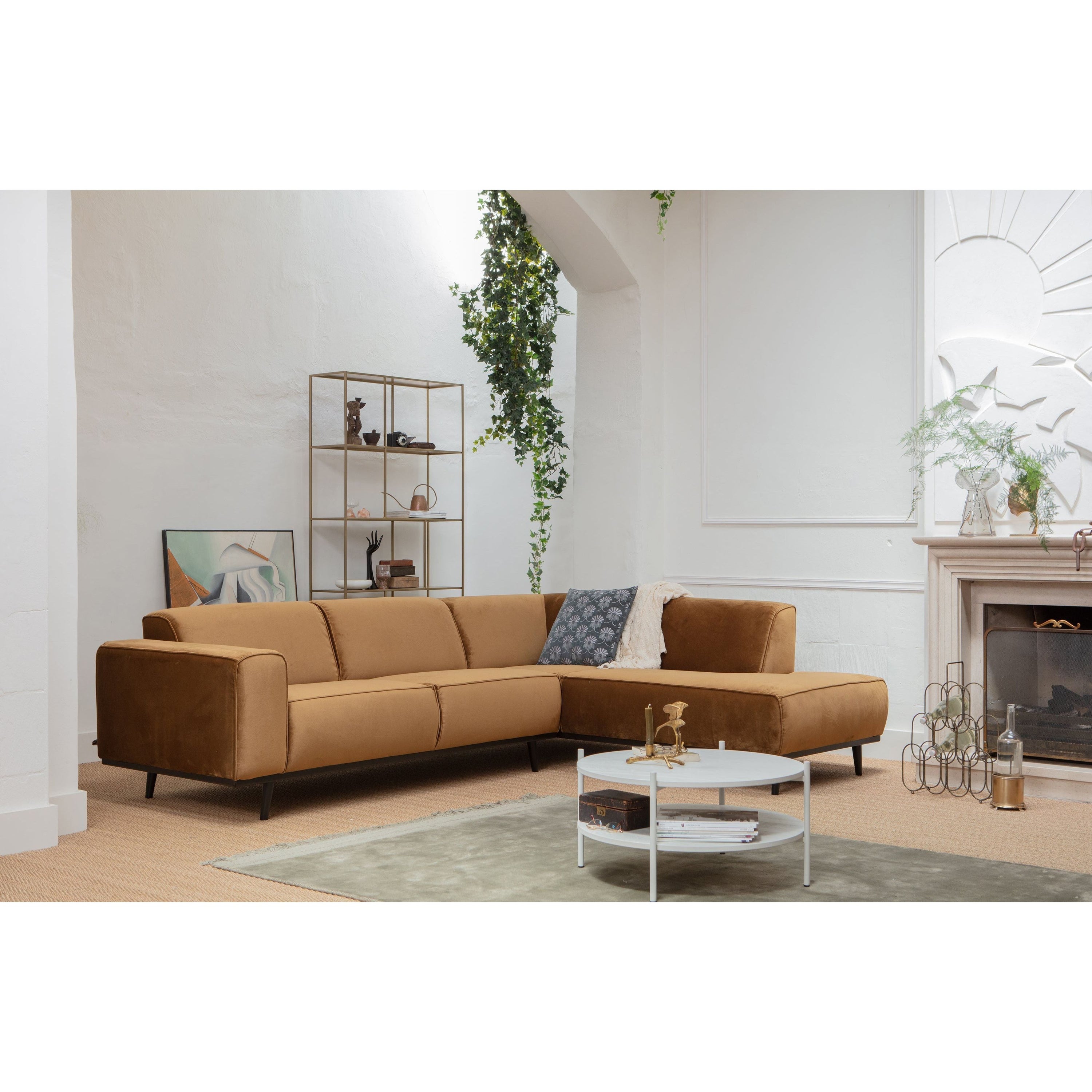 Kampinė sofa "STATEMENT", dešinė pusė, medaus spalva