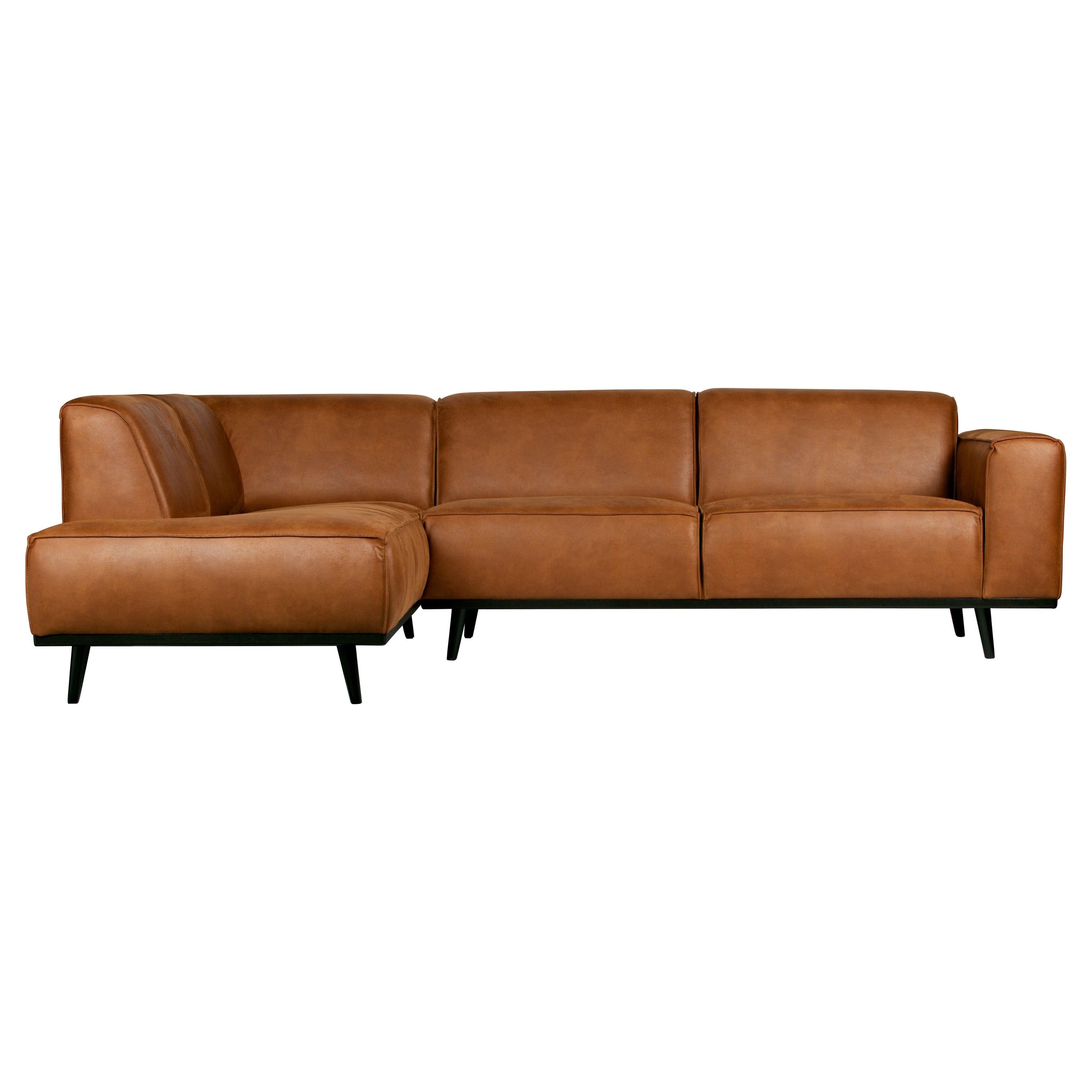 Kampinė sofa "STATEMENT", kairė pusė, konjako spalva, perdirbta oda