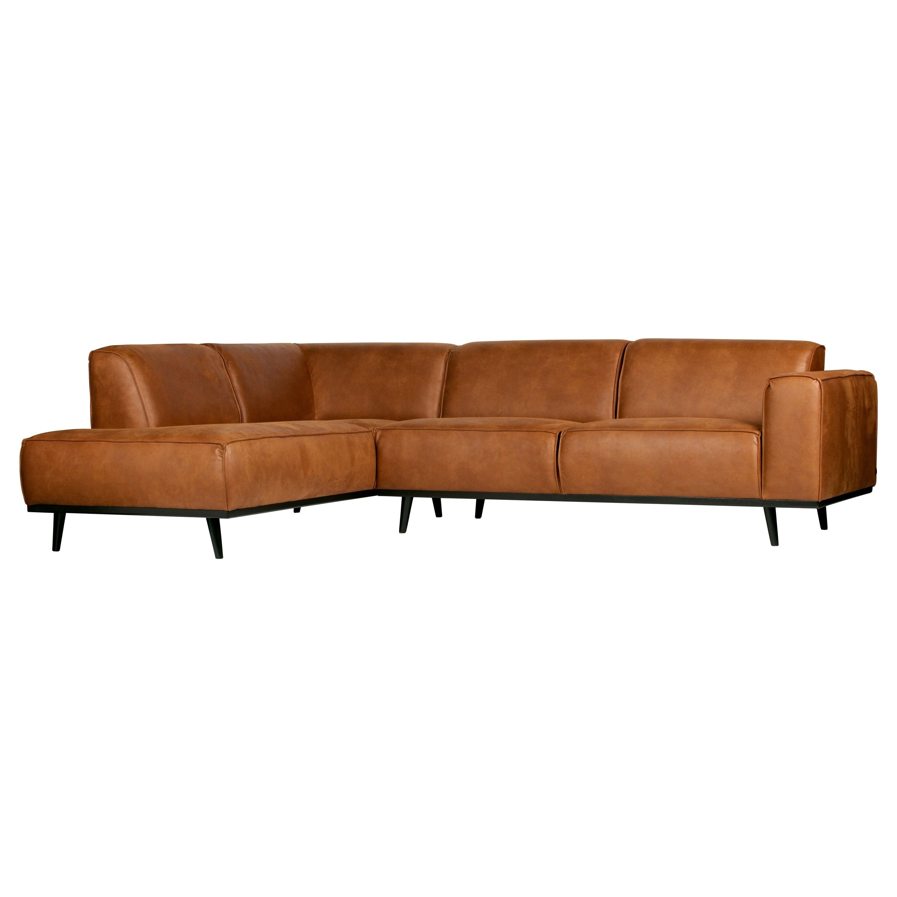 Kampinė sofa "STATEMENT", kairė pusė, konjako spalva, perdirbta oda
