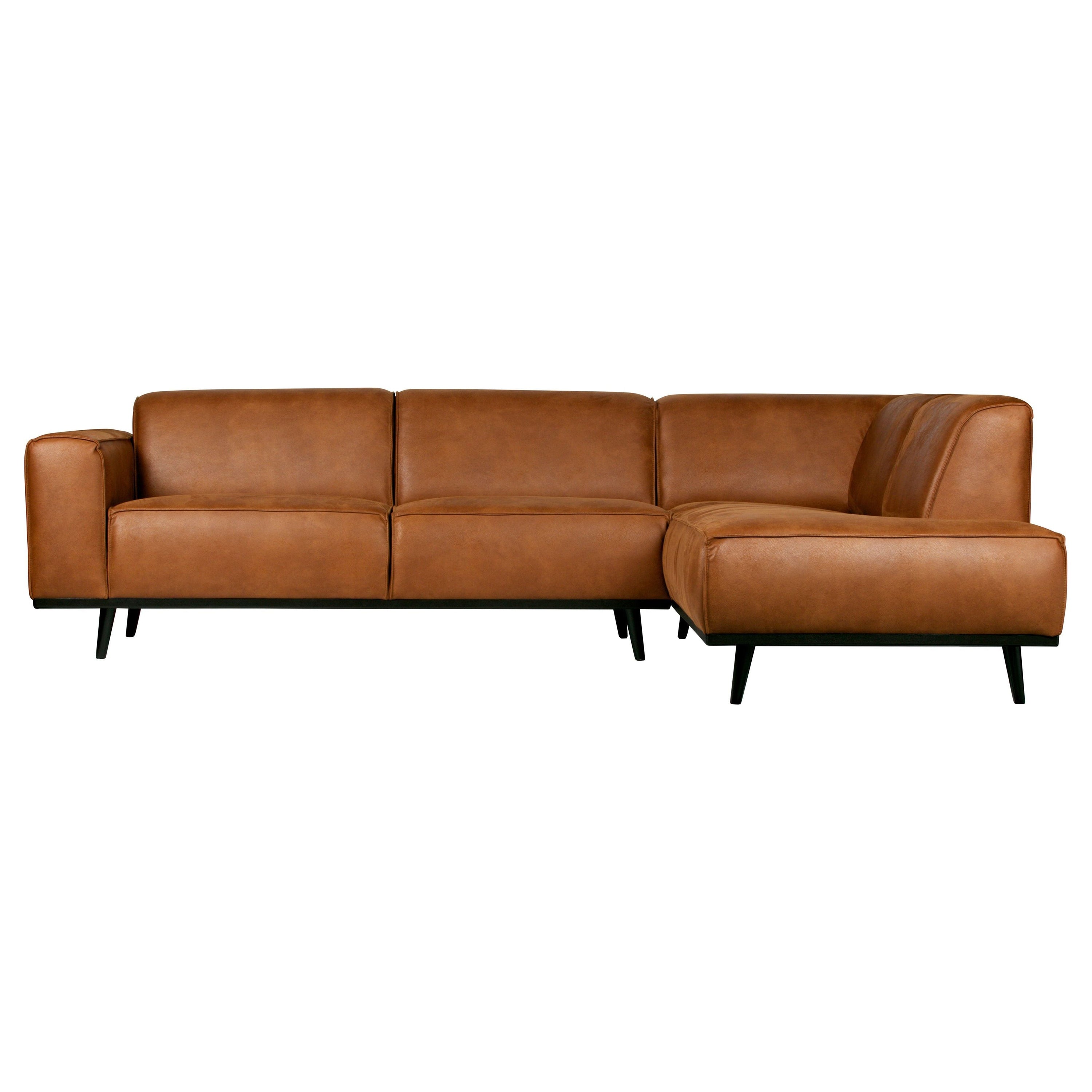 Kampinė sofa "STATEMENT", dešinė pusė, konjako spalva, perdirbta oda