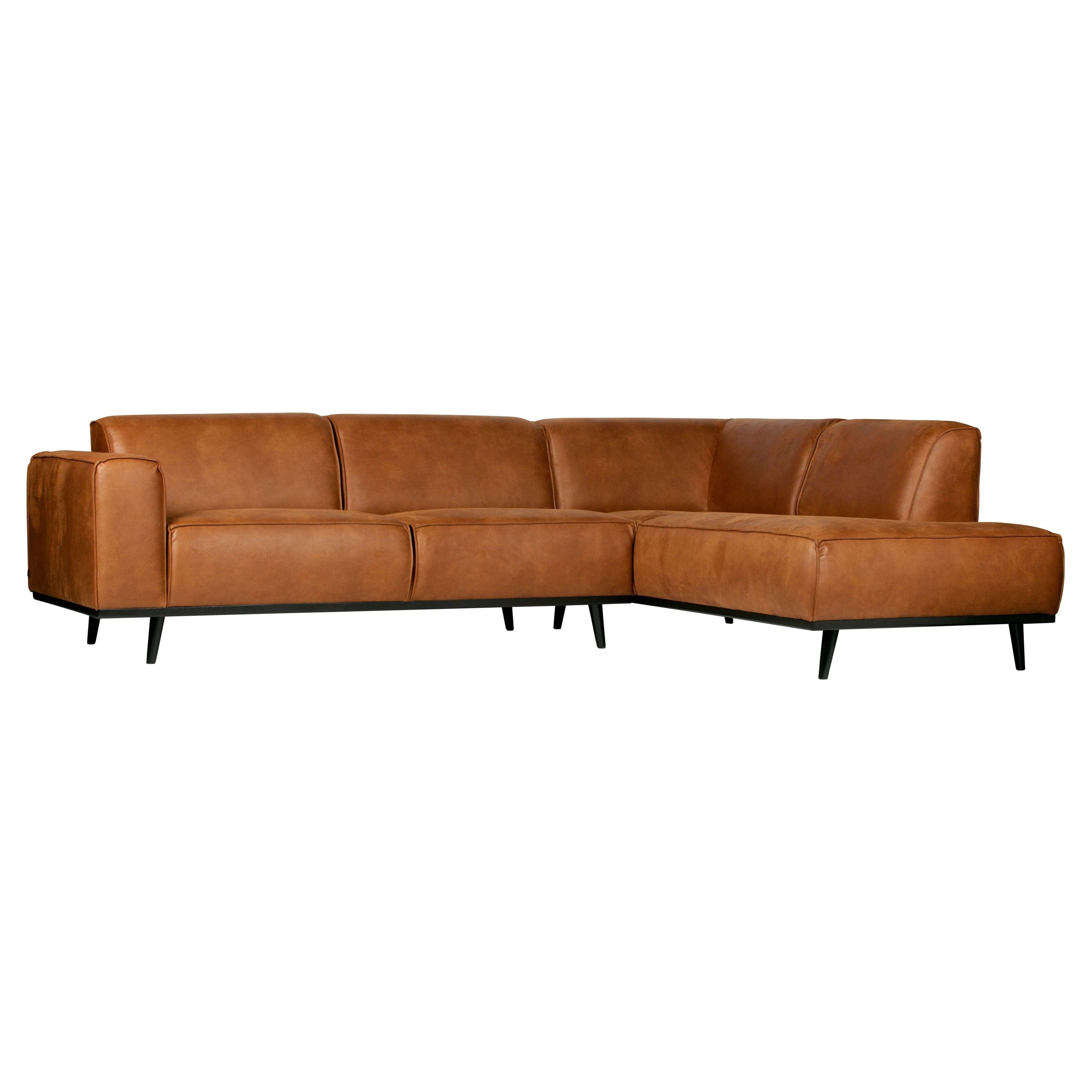 Kampinė sofa "STATEMENT", dešinė pusė, konjako spalva, perdirbta oda