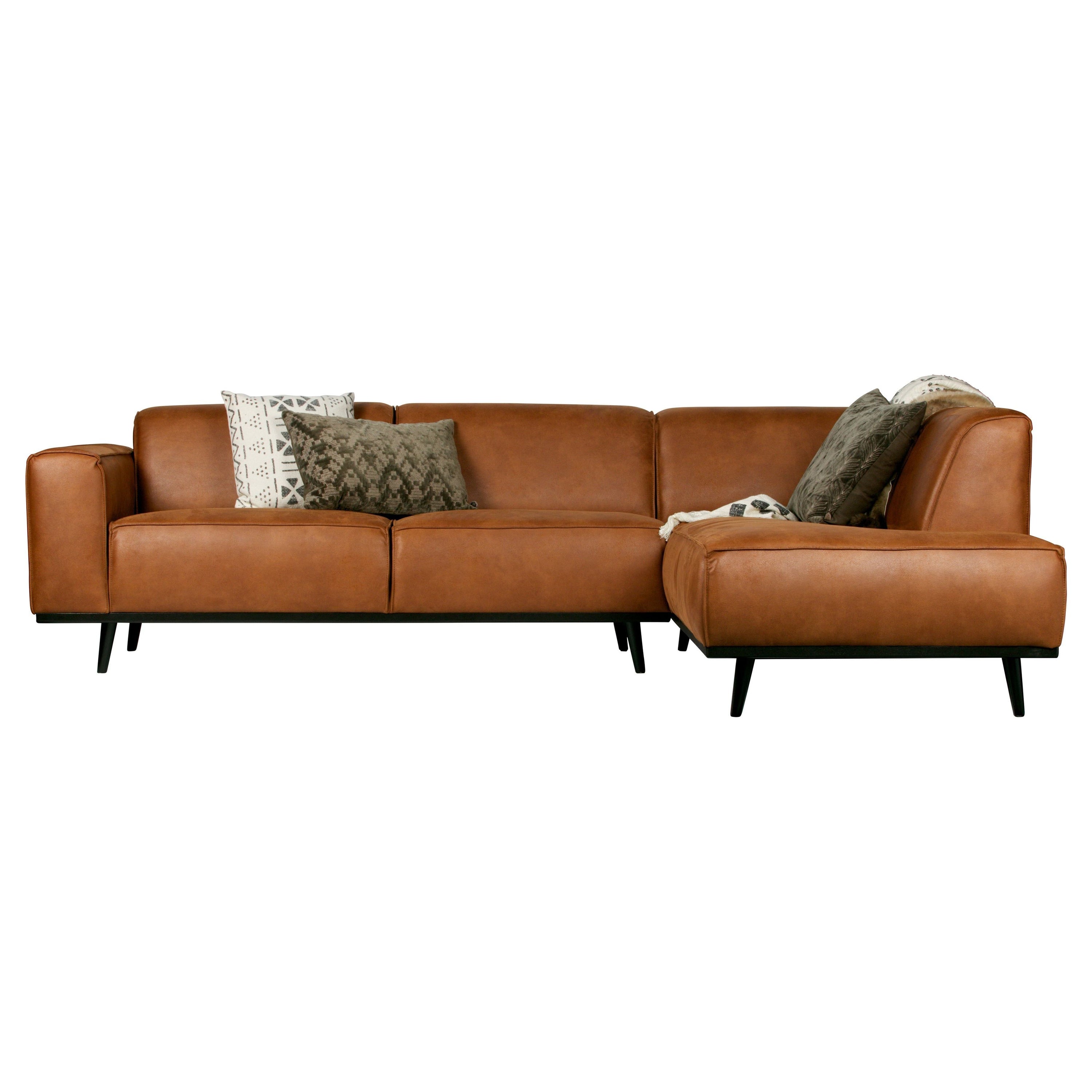 Kampinė sofa "STATEMENT", dešinė pusė, konjako spalva, perdirbta oda