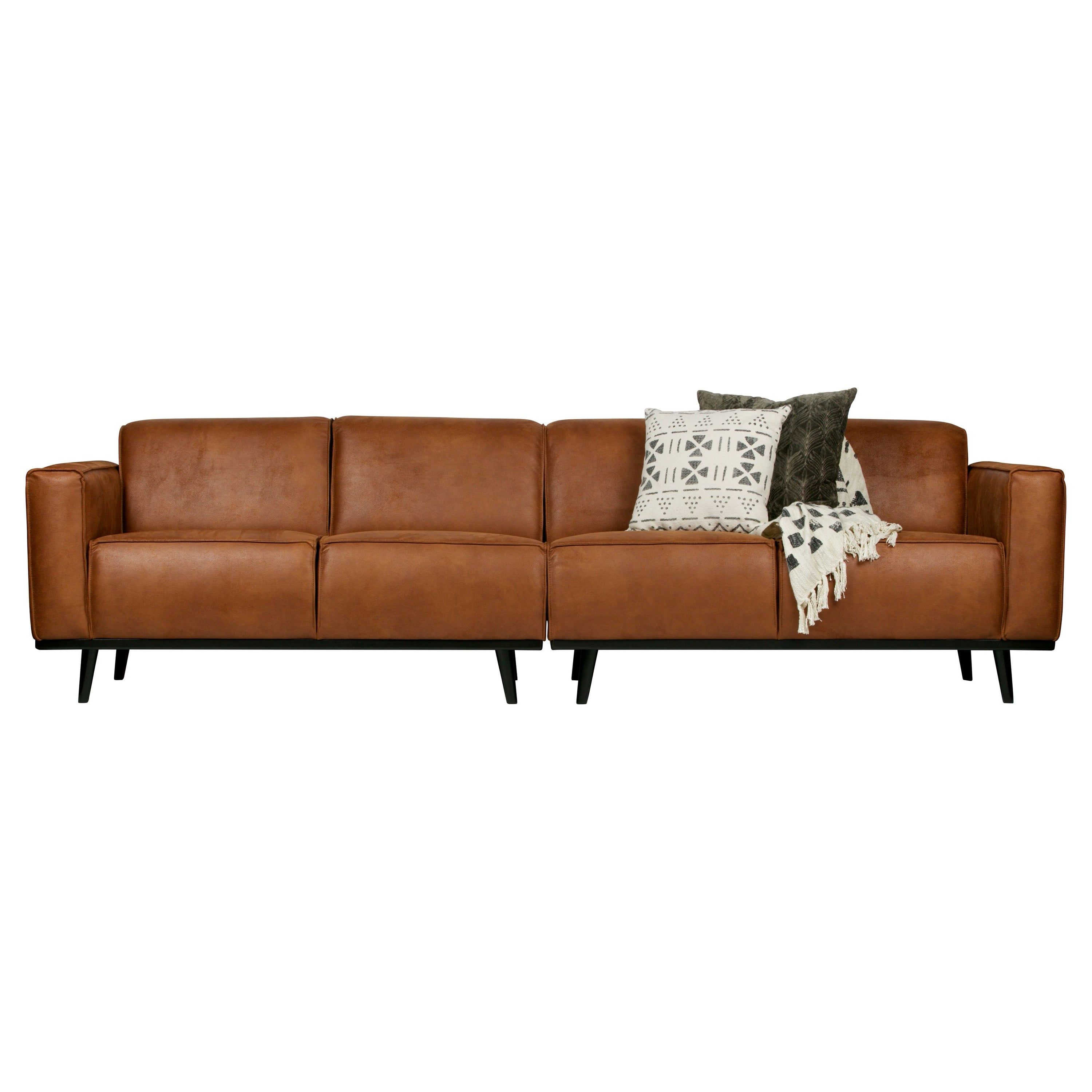 Sofa "STATEMENT", keturvietė, konjako spalva, perdirbta oda