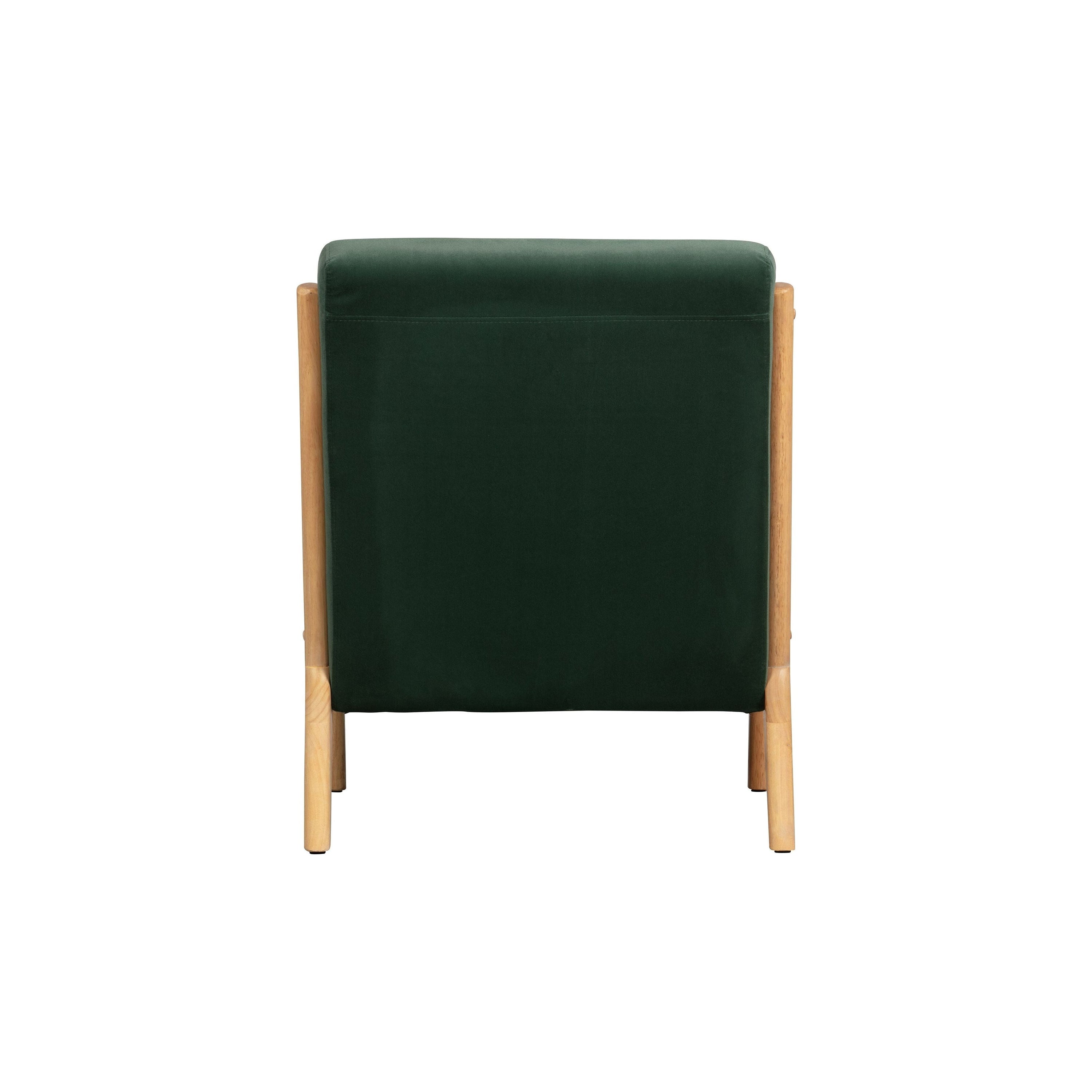 Fotelis su porankiais MARK, aksomas, žalia spalva