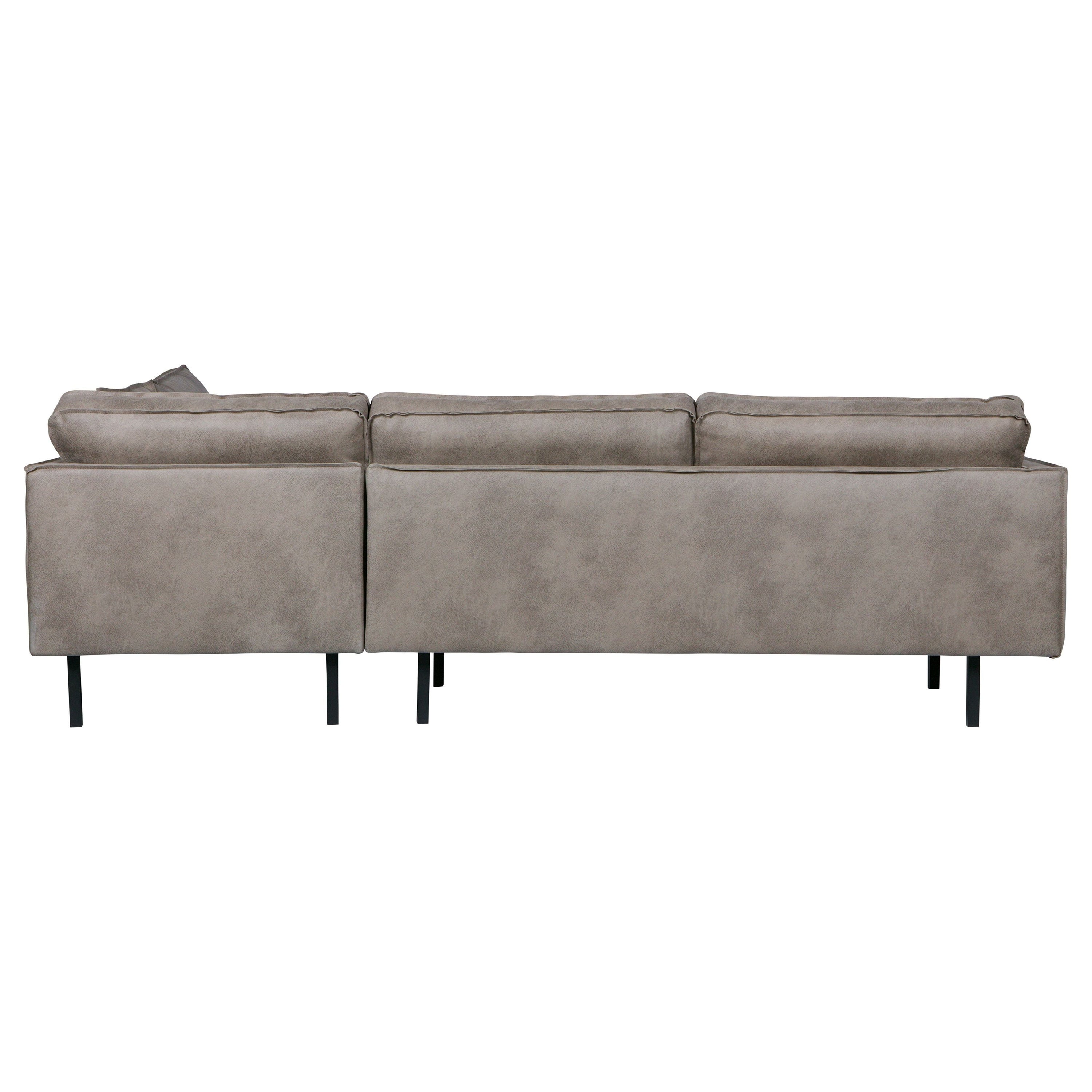 ,,Rodeo" Kampinė Sofa, Dešinė, Netikra Oda, Pilka Spalva