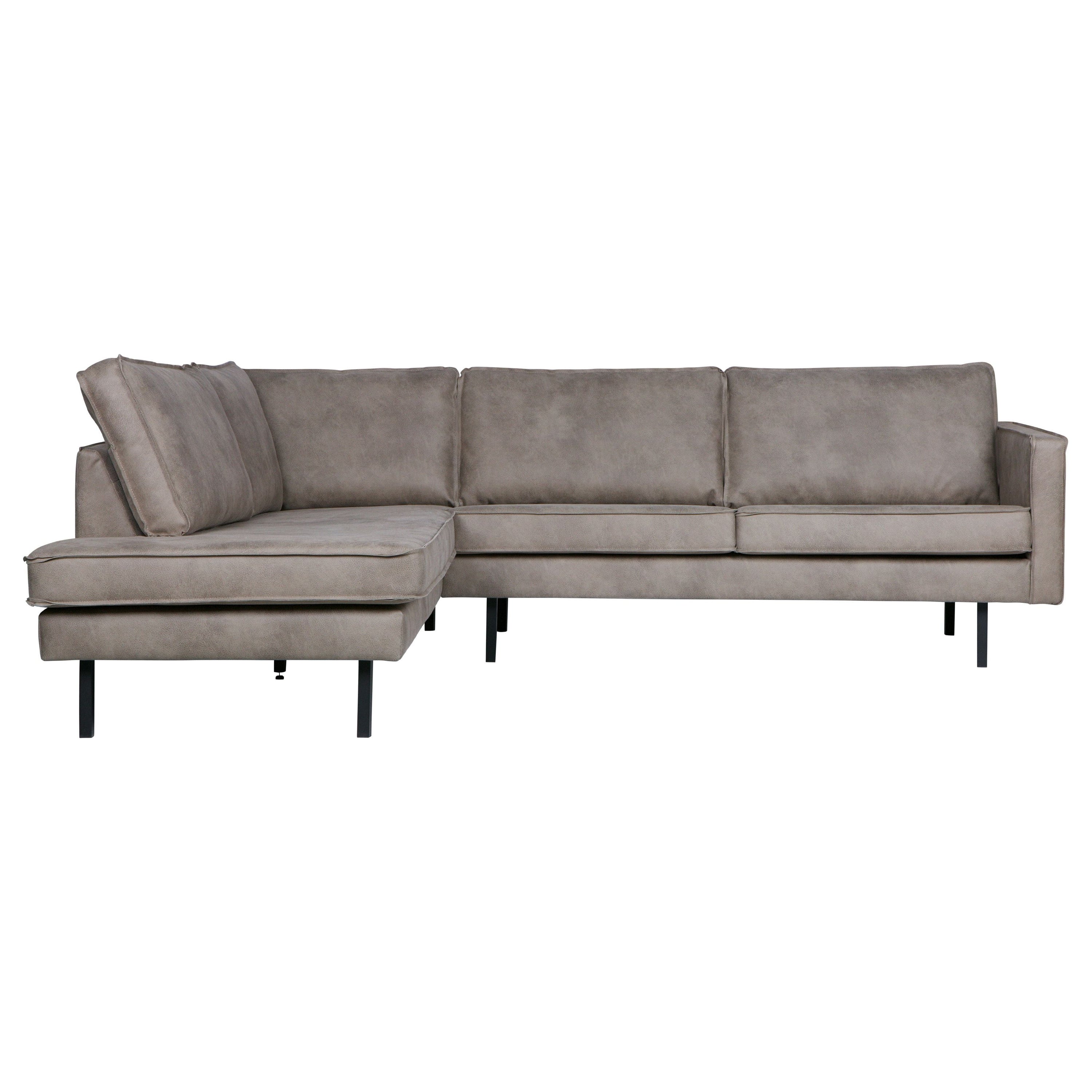 ,,Rodeo" Kampinė Sofa, Kairė, Netikra Oda, Pilka Spalva