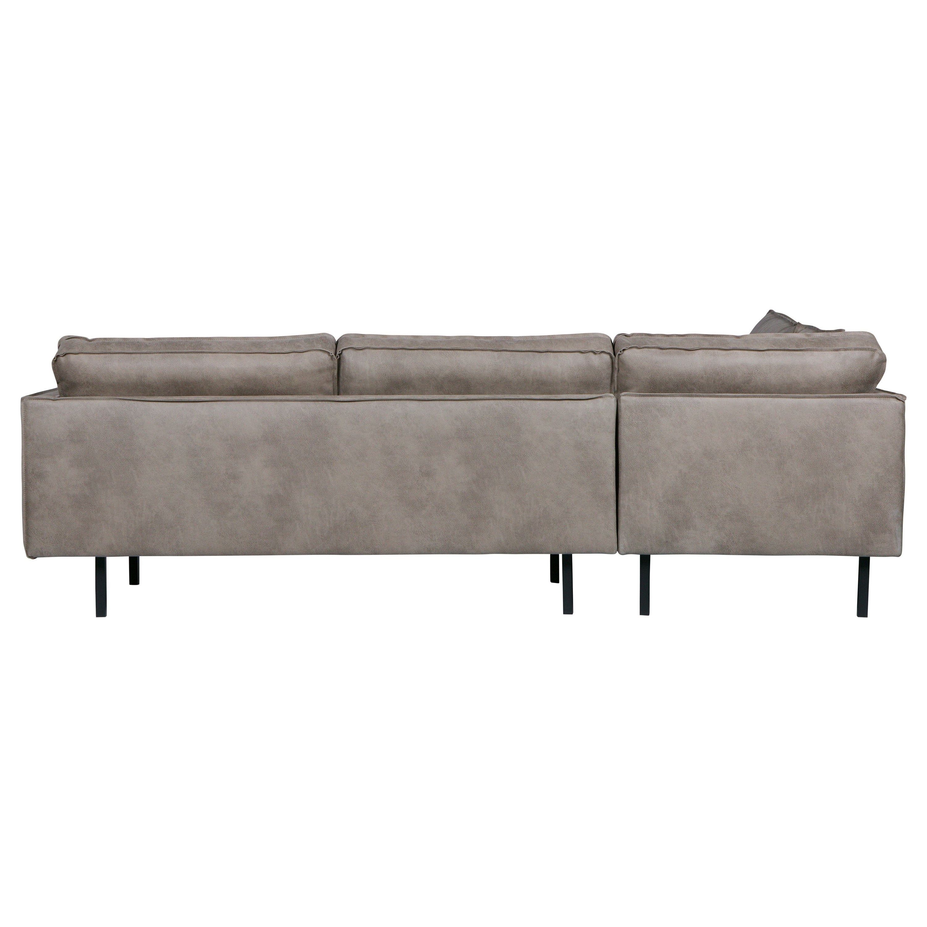 ,,Rodeo" Kampinė Sofa, Kairė, Netikra Oda, Pilka Spalva