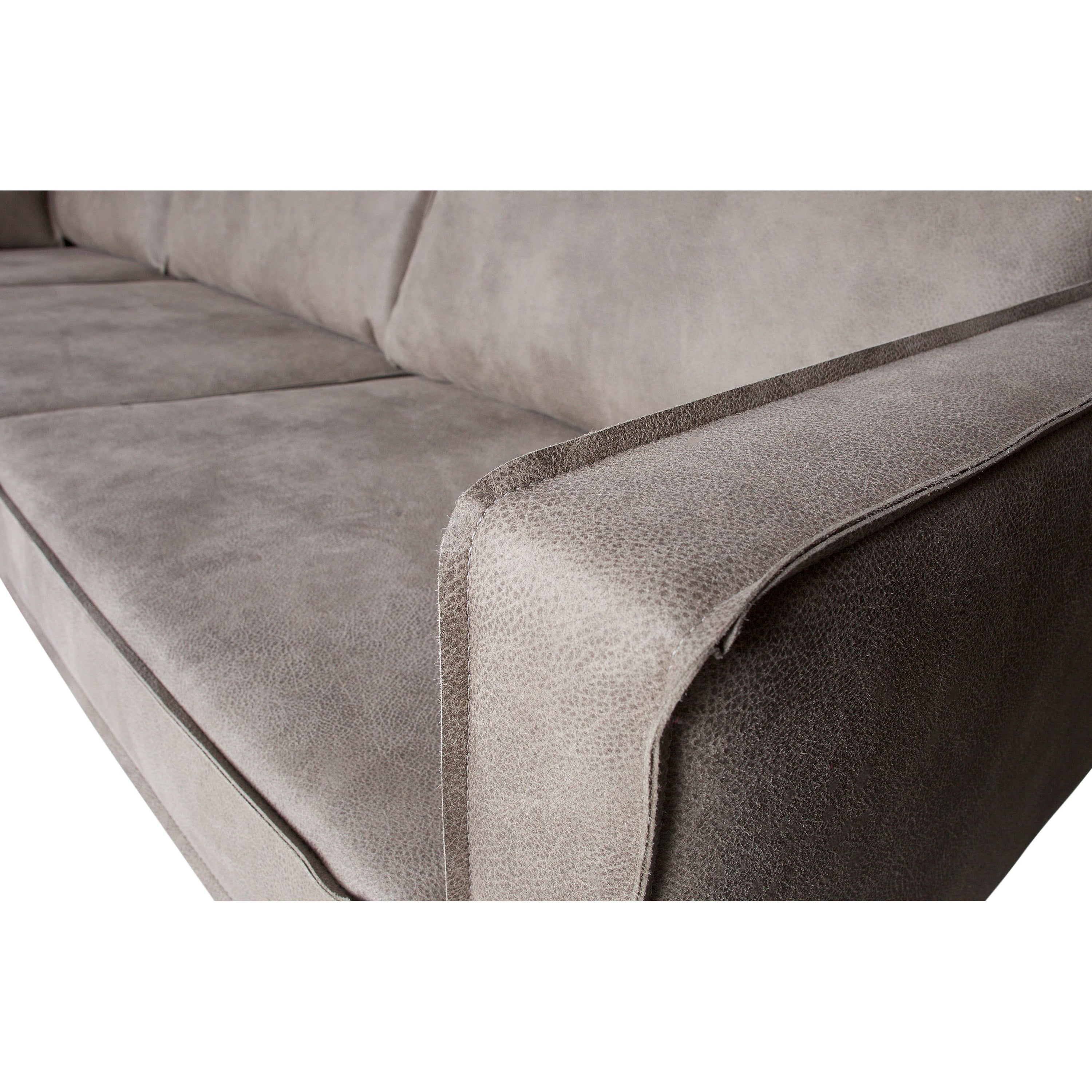 ,,Rodeo" Kampinė Sofa, Kairė, Netikra Oda, Pilka Spalva