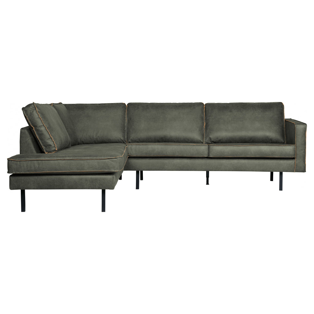 ,,Rodeo" Kampinė Sofa, Kairė, Perdirbta Oda, Army Spalva