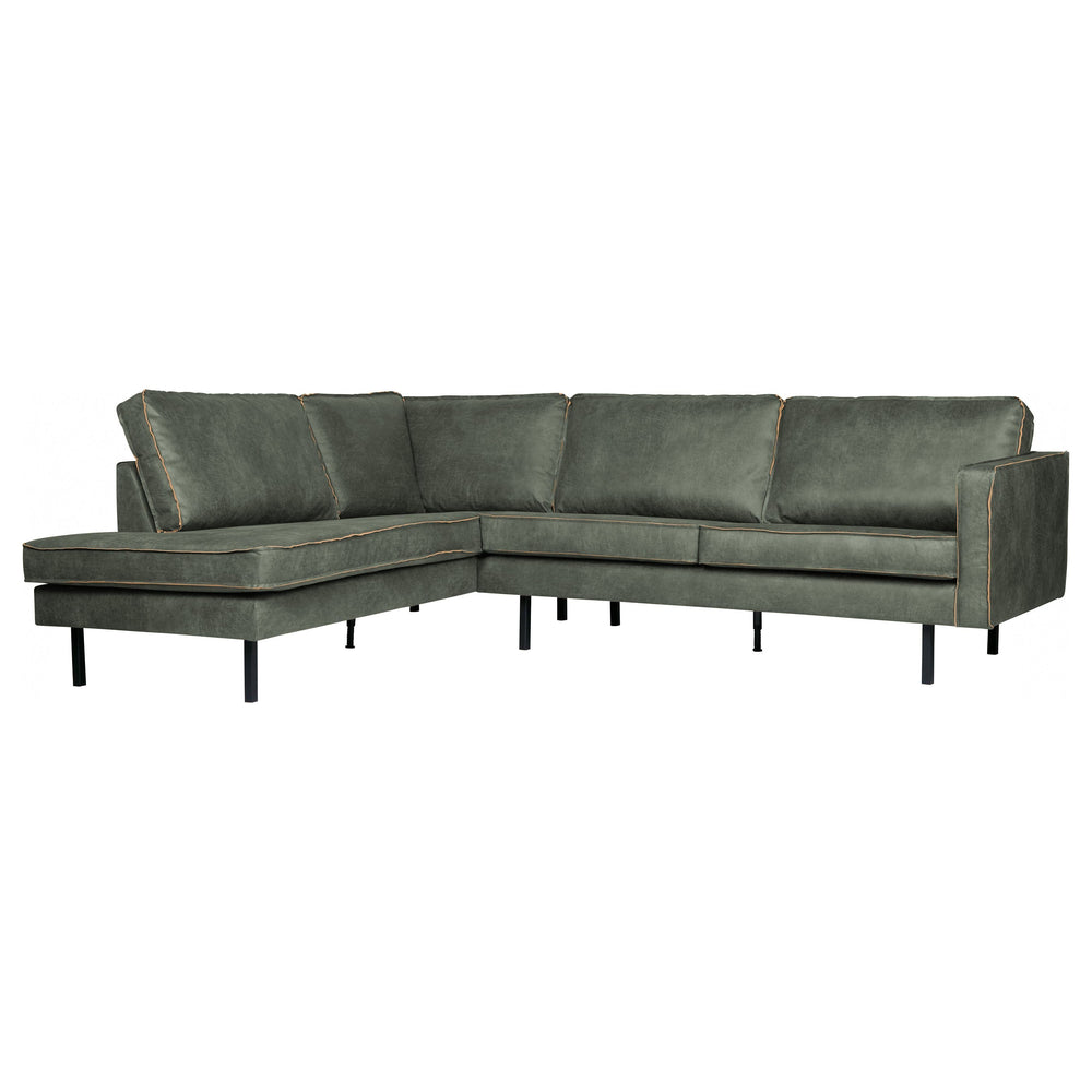 ,,Rodeo" Kampinė Sofa, Kairė, Perdirbta Oda, Army Spalva