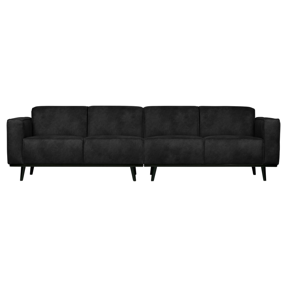 Sofa "STATEMENT", keturvietė, juoda spalva, perdirbta oda