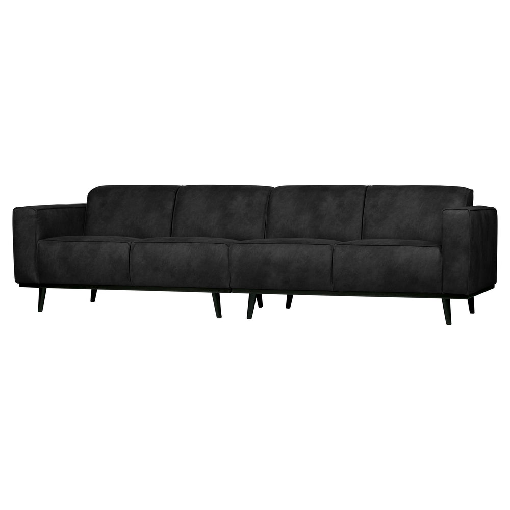 Sofa "STATEMENT", keturvietė, juoda spalva, perdirbta oda