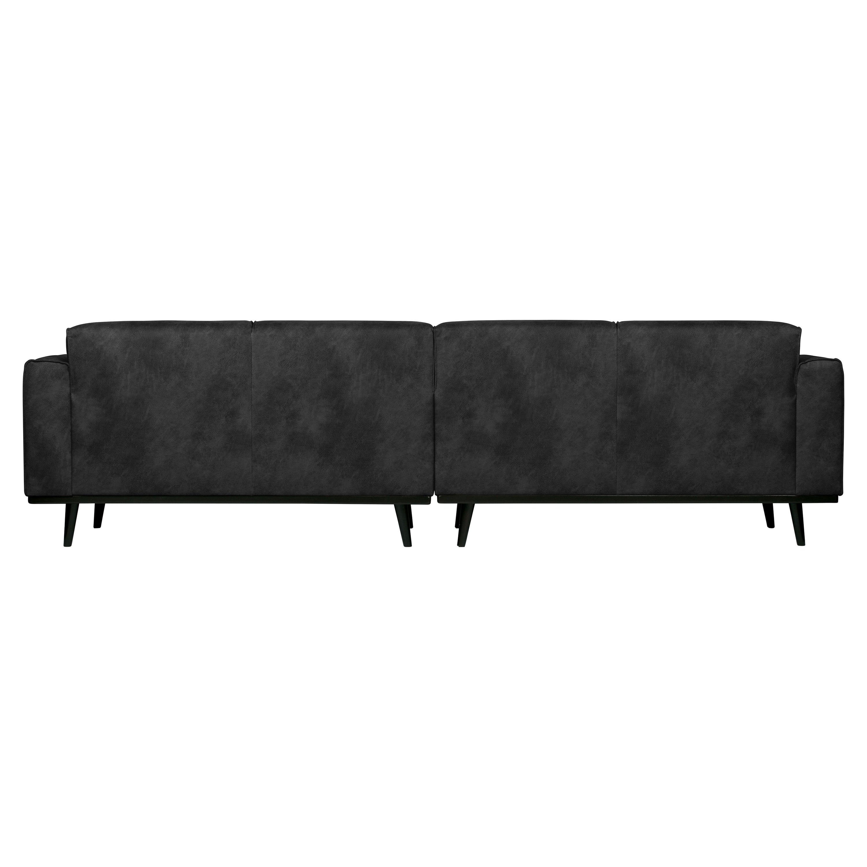 Sofa "STATEMENT", keturvietė, juoda spalva, perdirbta oda