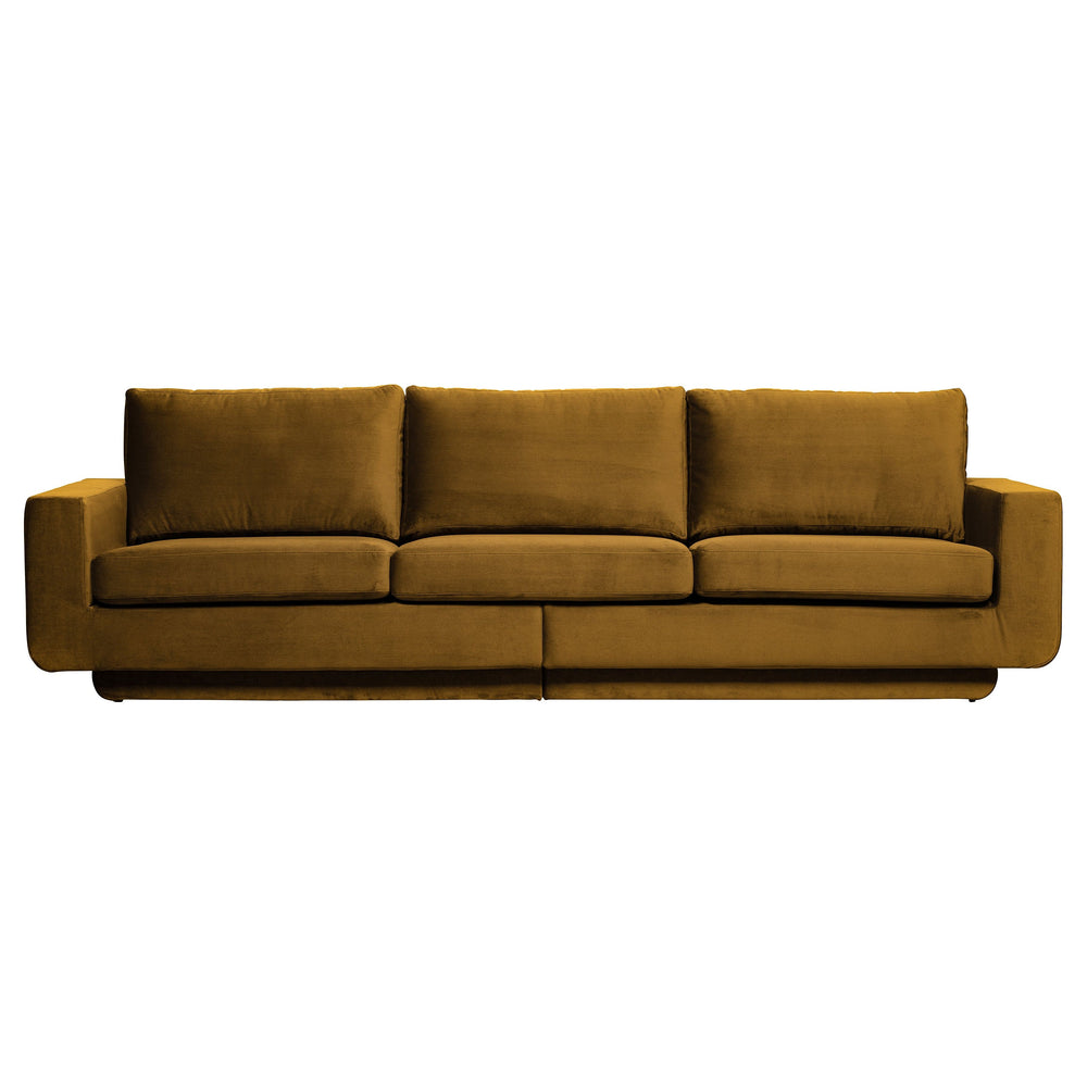 Sofa "FAME", 3-vietė, medaus spalva, aksomas