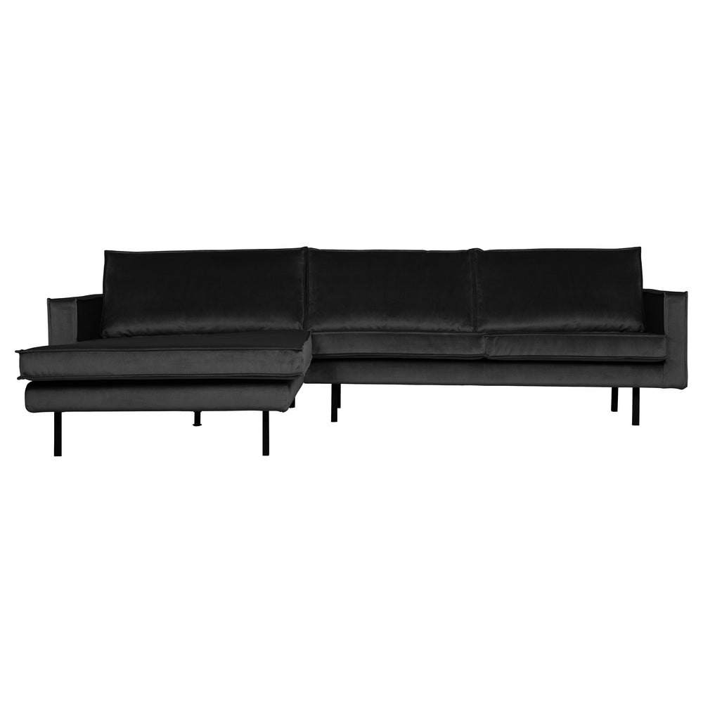 Kampinė sofa RODEO, prabangus aksomas, antracito spalva
