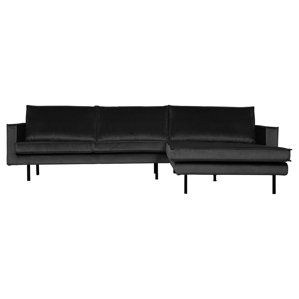 Kampinė sofa RODEO, prabangus aksomas, antracito spalva