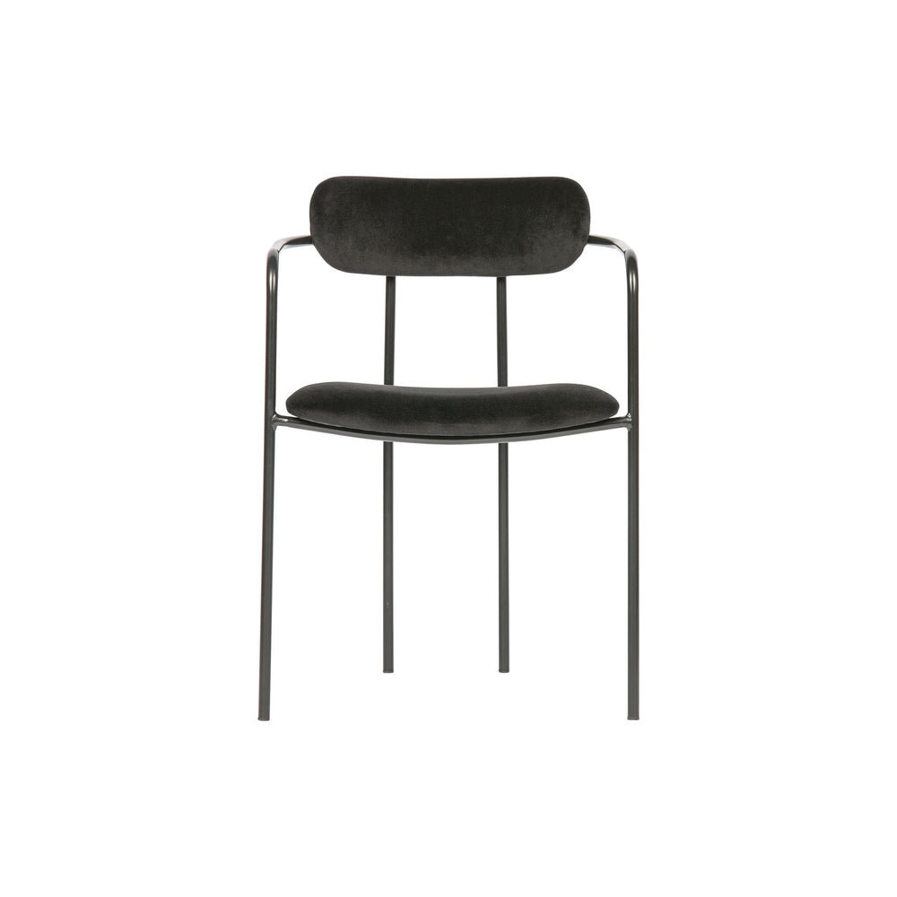 "IVY" valgomojo kėdė, juoda spalva, aksomas