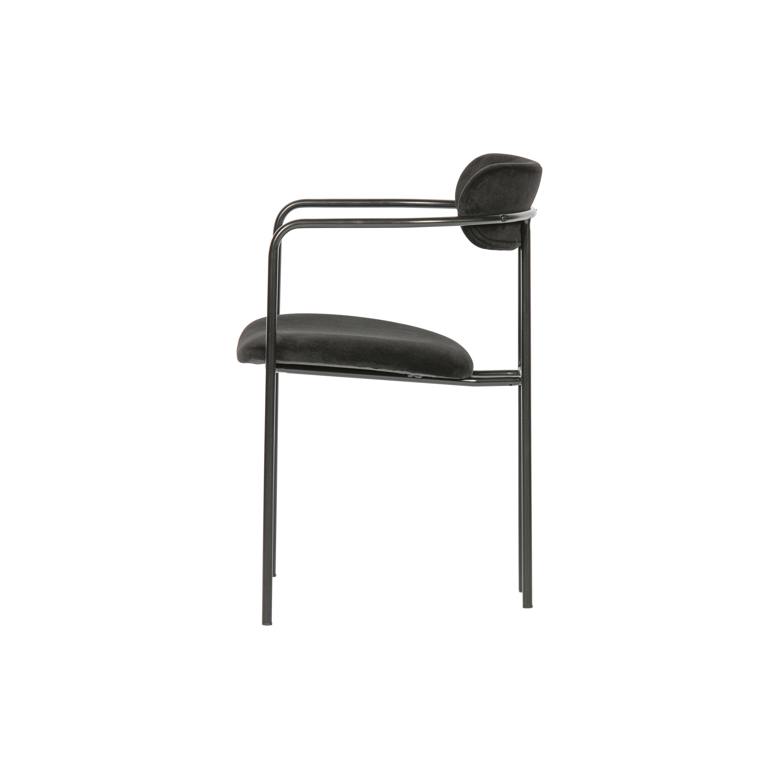"IVY" valgomojo kėdė, juoda spalva, aksomas