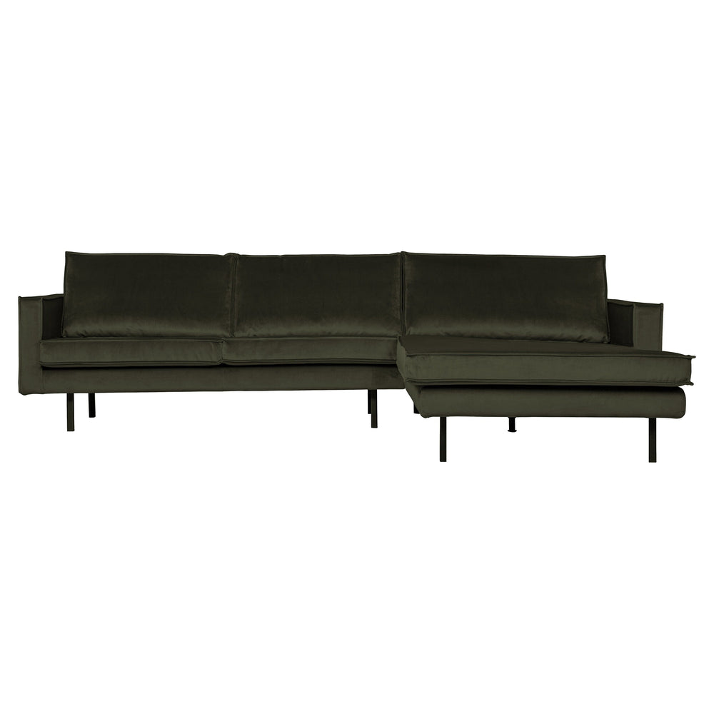Kampinė sofa RODEO, prabangus aksomas, chaki spalva