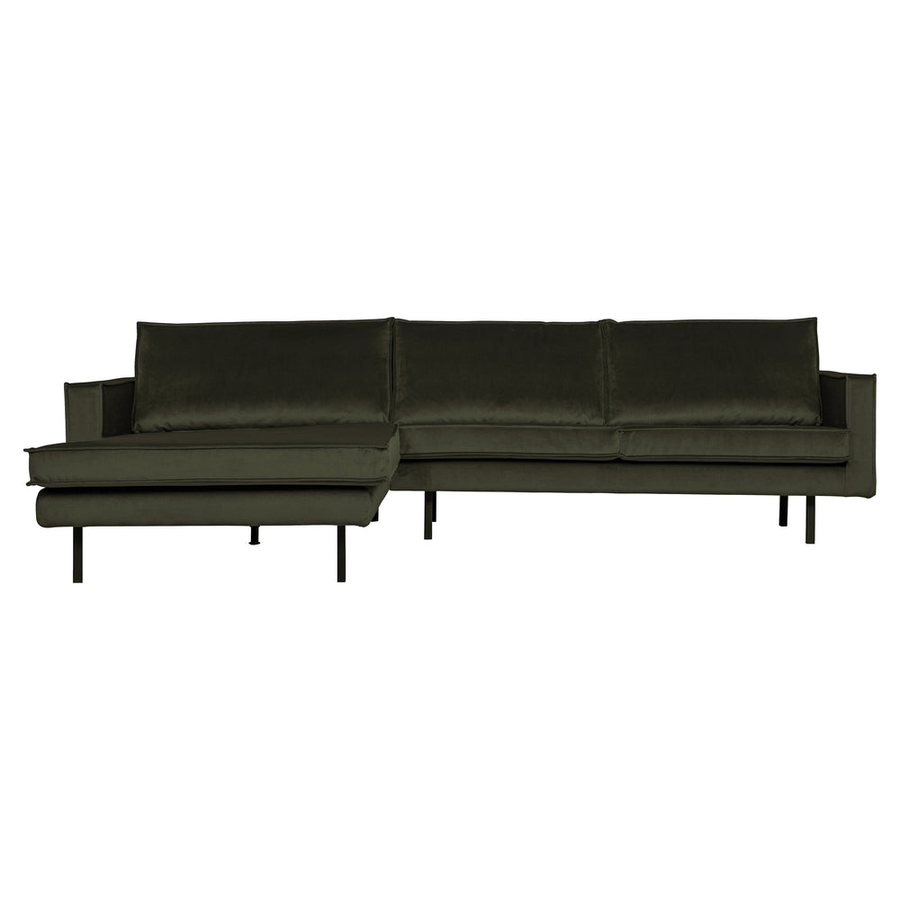 Kampinė sofa RODEO, prabangus aksomas, chaki spalva