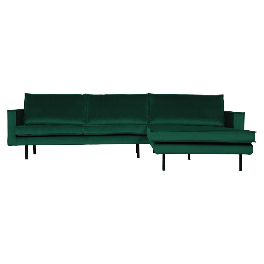 Kampinė sofa RODEO, prabangus aksomas, žalia spalva