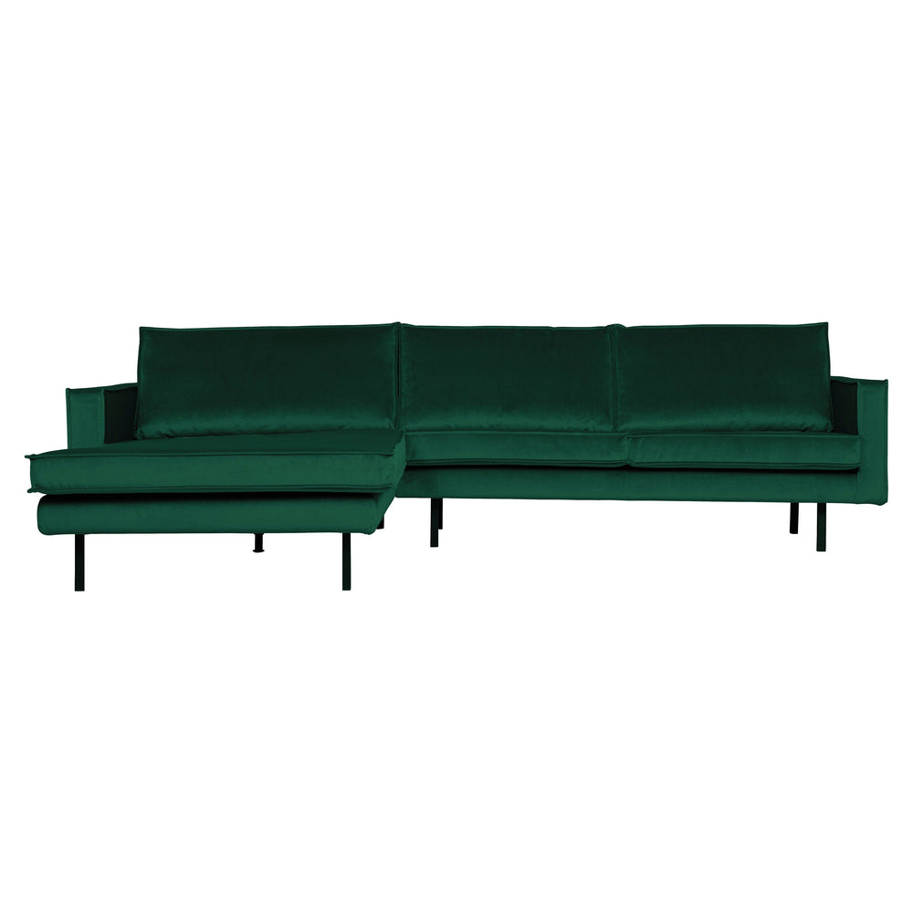 Kampinė sofa RODEO, prabangus aksomas, žalia spalva