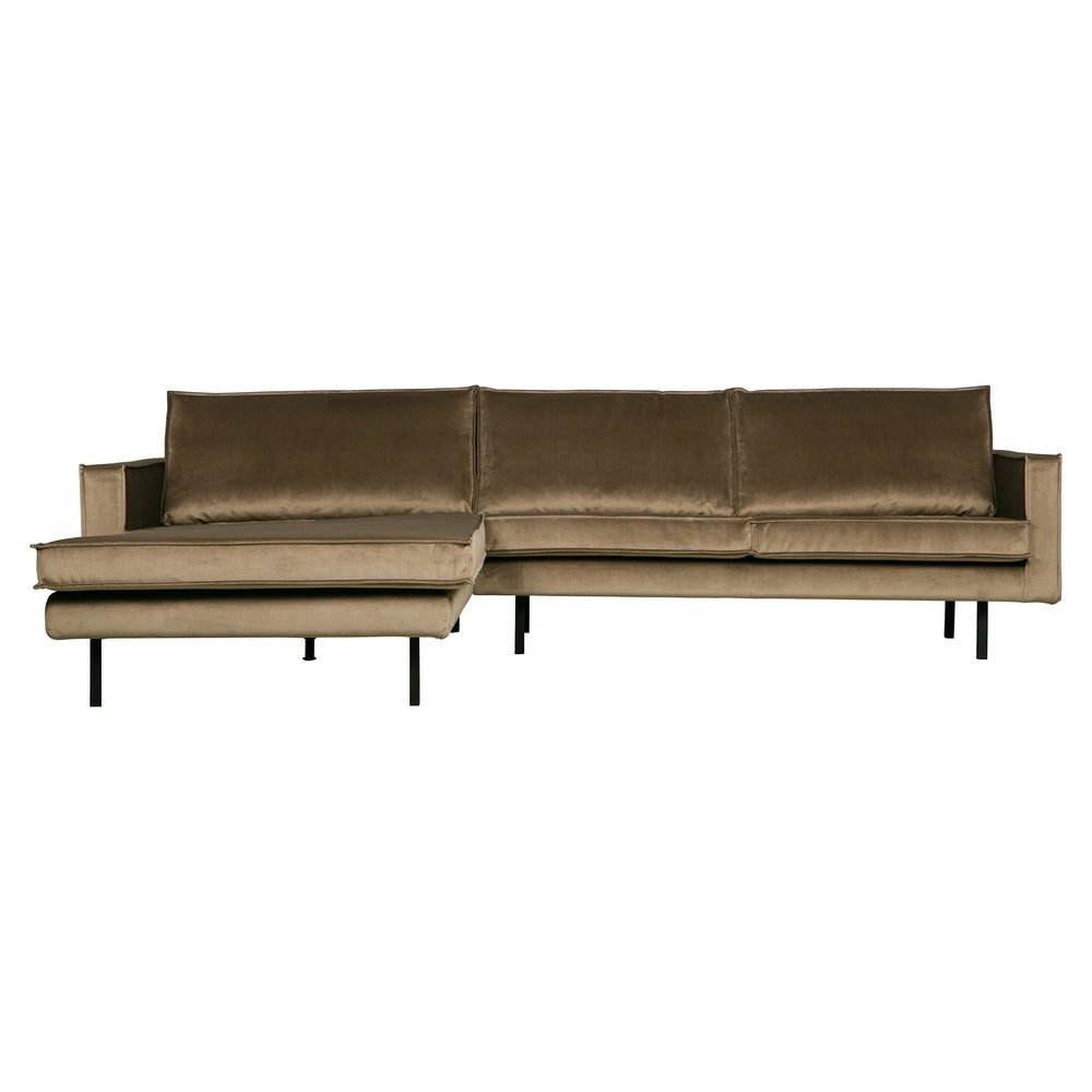 Kampinė sofa RODEO, prabangus aksomas, taupe spalva