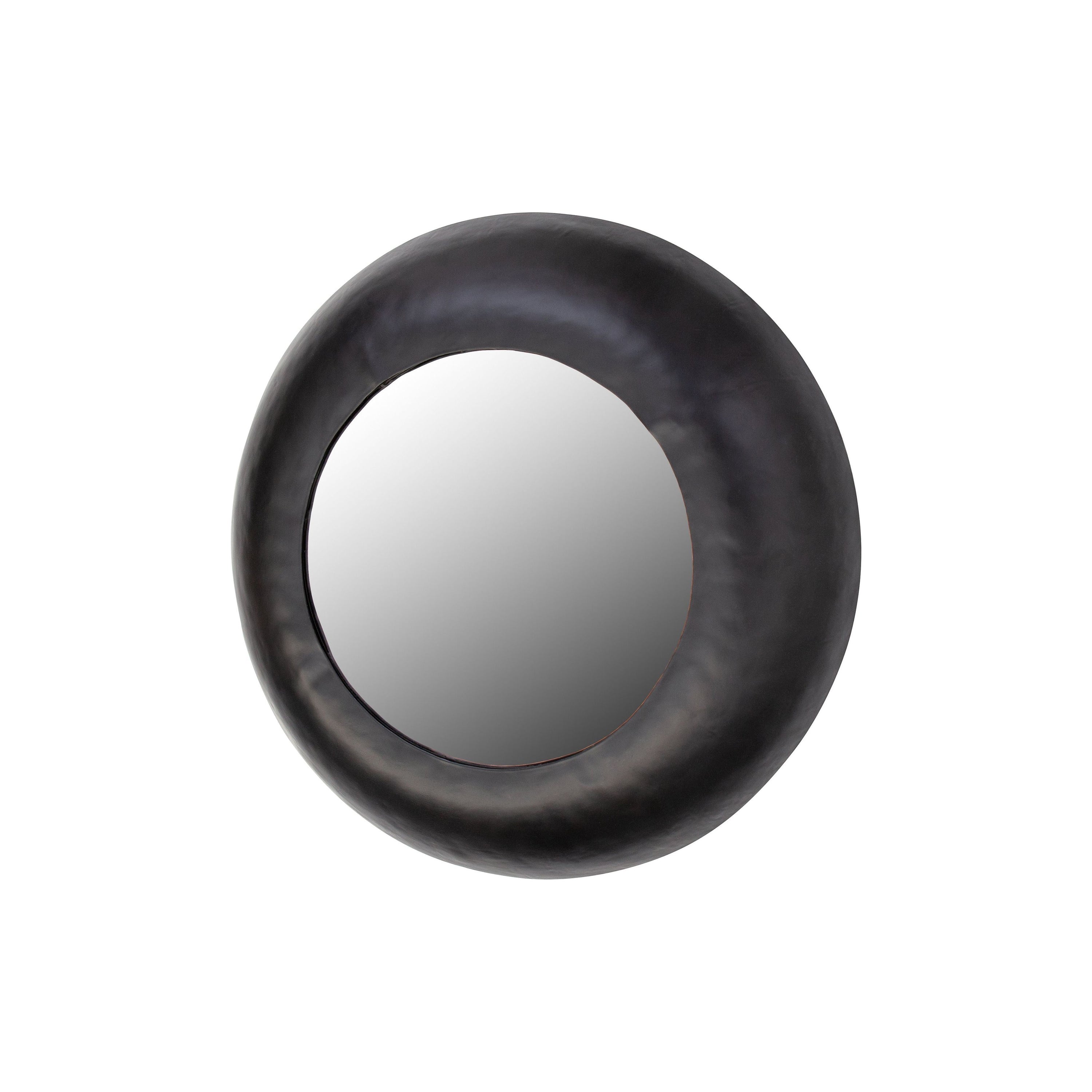 "WOLF" apvalus sieninis veidrodis, juoda spalva, Ø50 cm