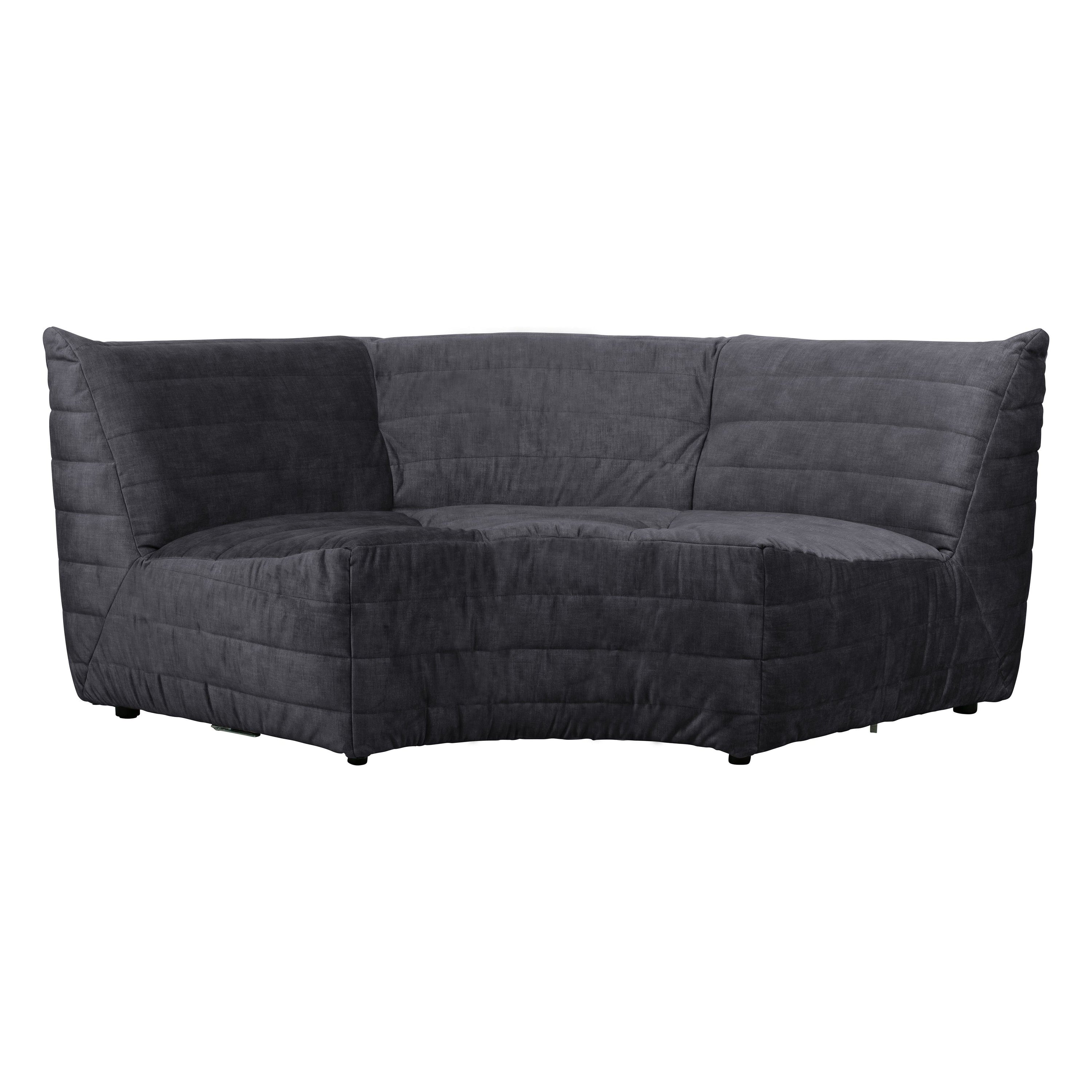 Kampinė Sofa BAG, Antracito Spalvos, Aksomo Audinys