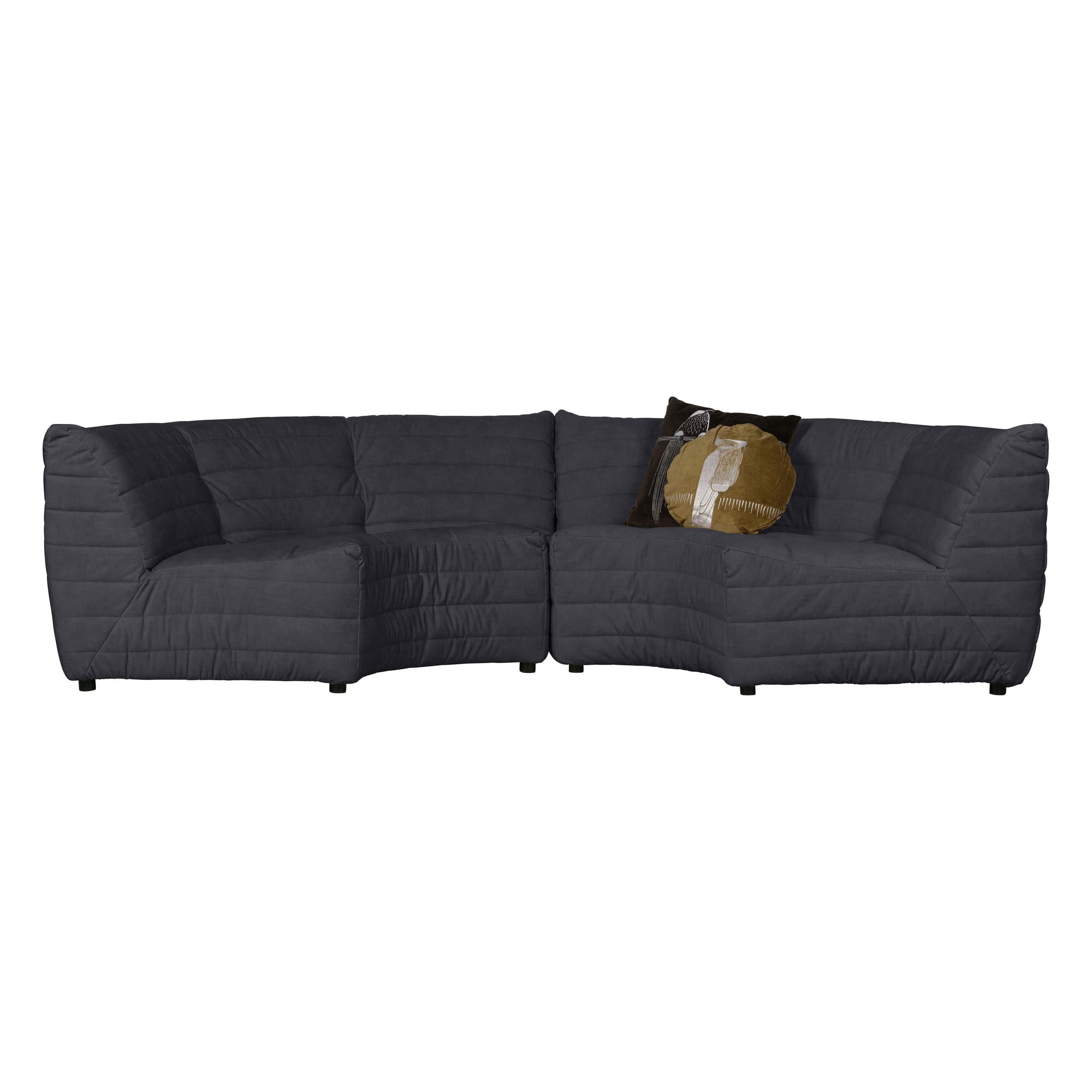 Kampinė Sofa BAG, Antracito Spalvos, Aksomo Audinys