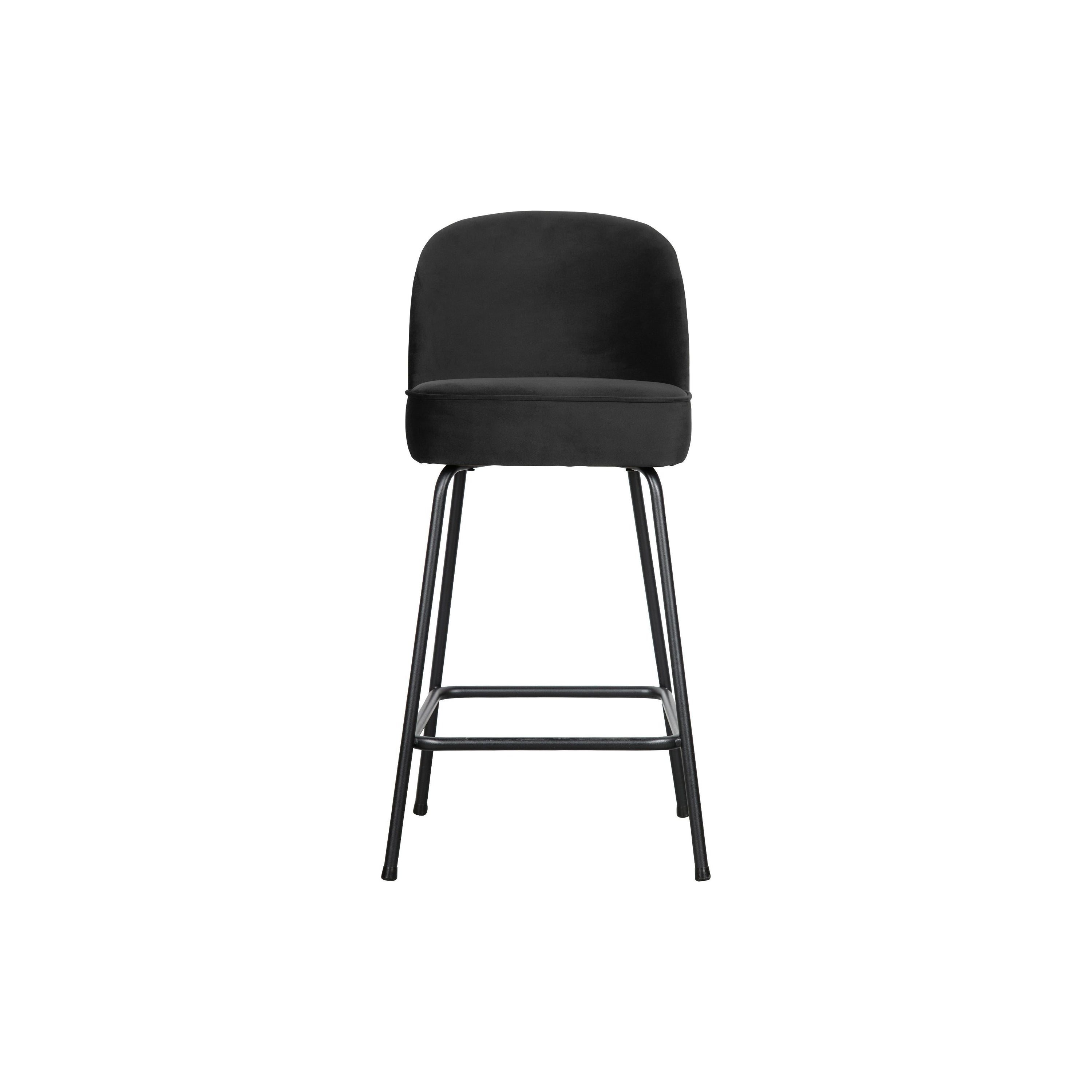 "Vogue" Baro Kėdė, 65cm, Aksomas, Juoda Spalva