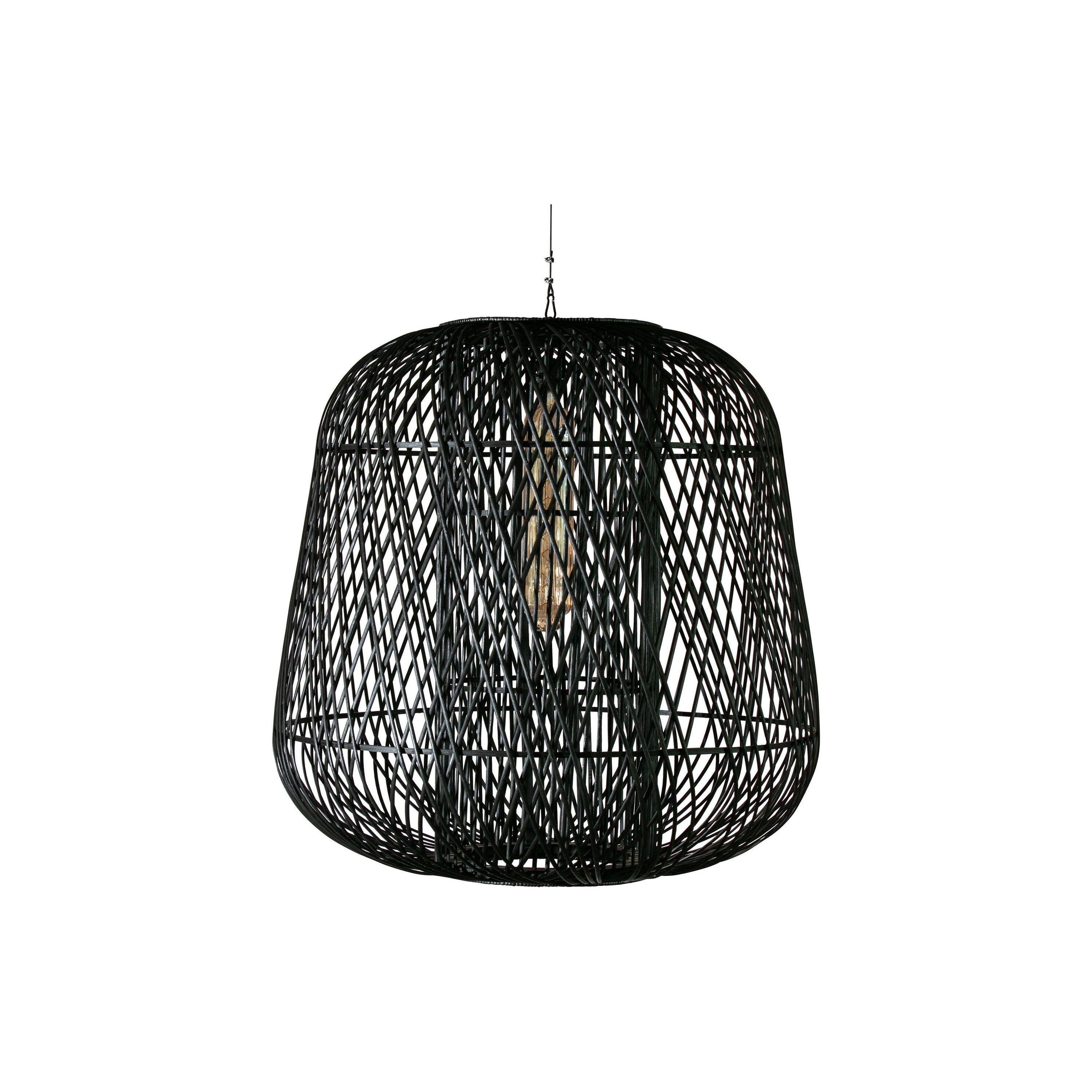"Moza" pakabinamas šviestuvas, bambukas, juoda, 100x100cm