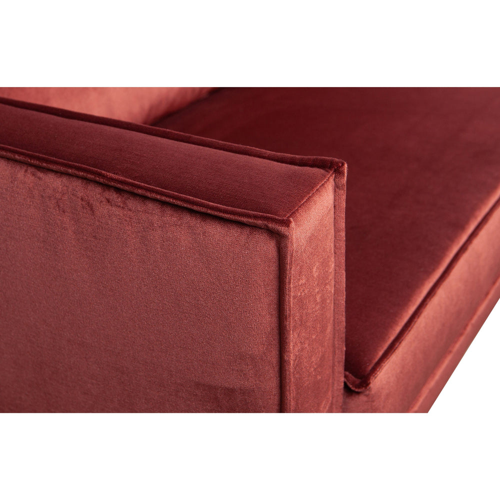 Kampinė sofa RODEO, prabangus aksomas, kaštono spalva
