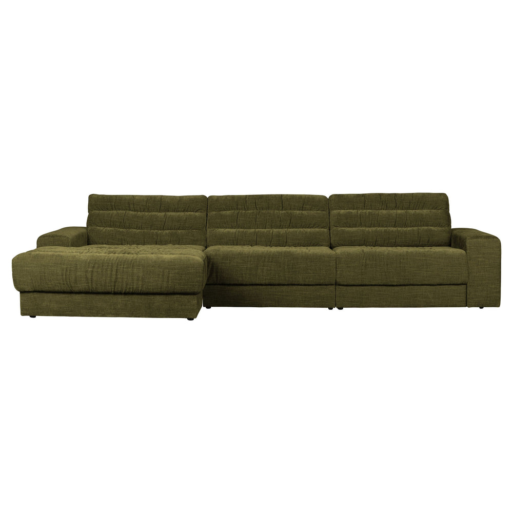 Modulinė sofa su kampu kairėje "DATE", žalia spalva