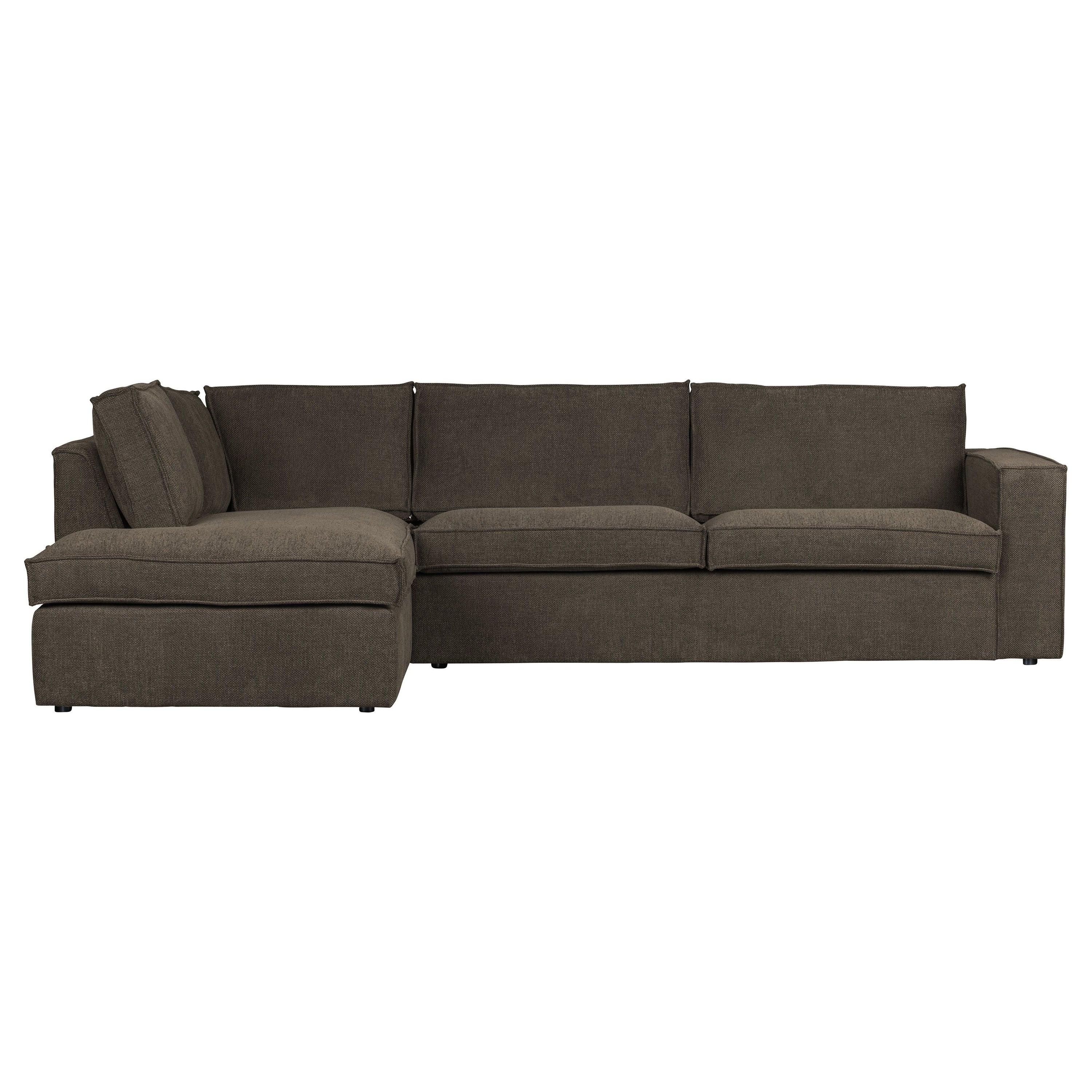Kampinė sofa "FREDDIE", kairė pusė, ruda spalva