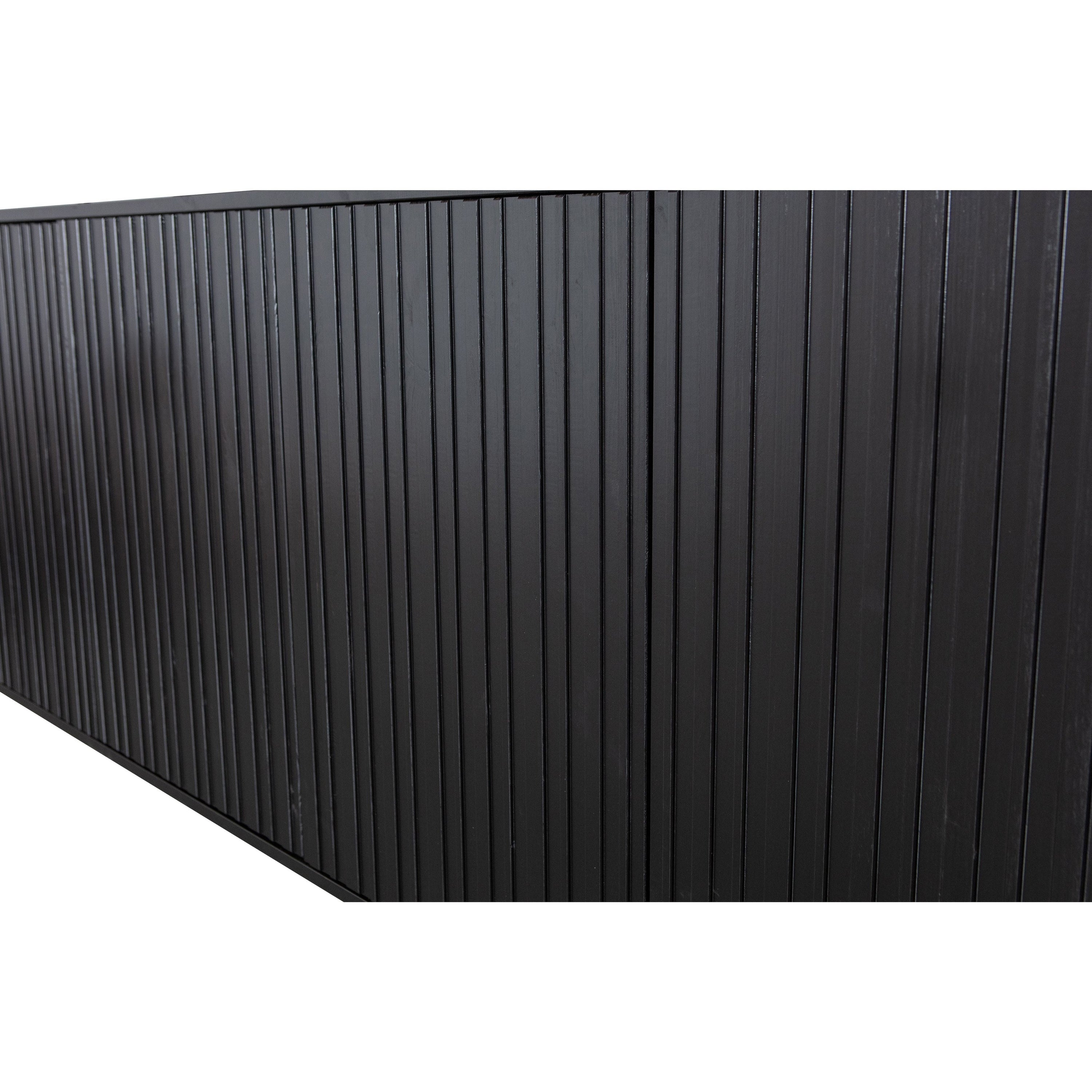 "GRAVURE NEW" komoda, juoda spalva, pušies mediena, 200 cm