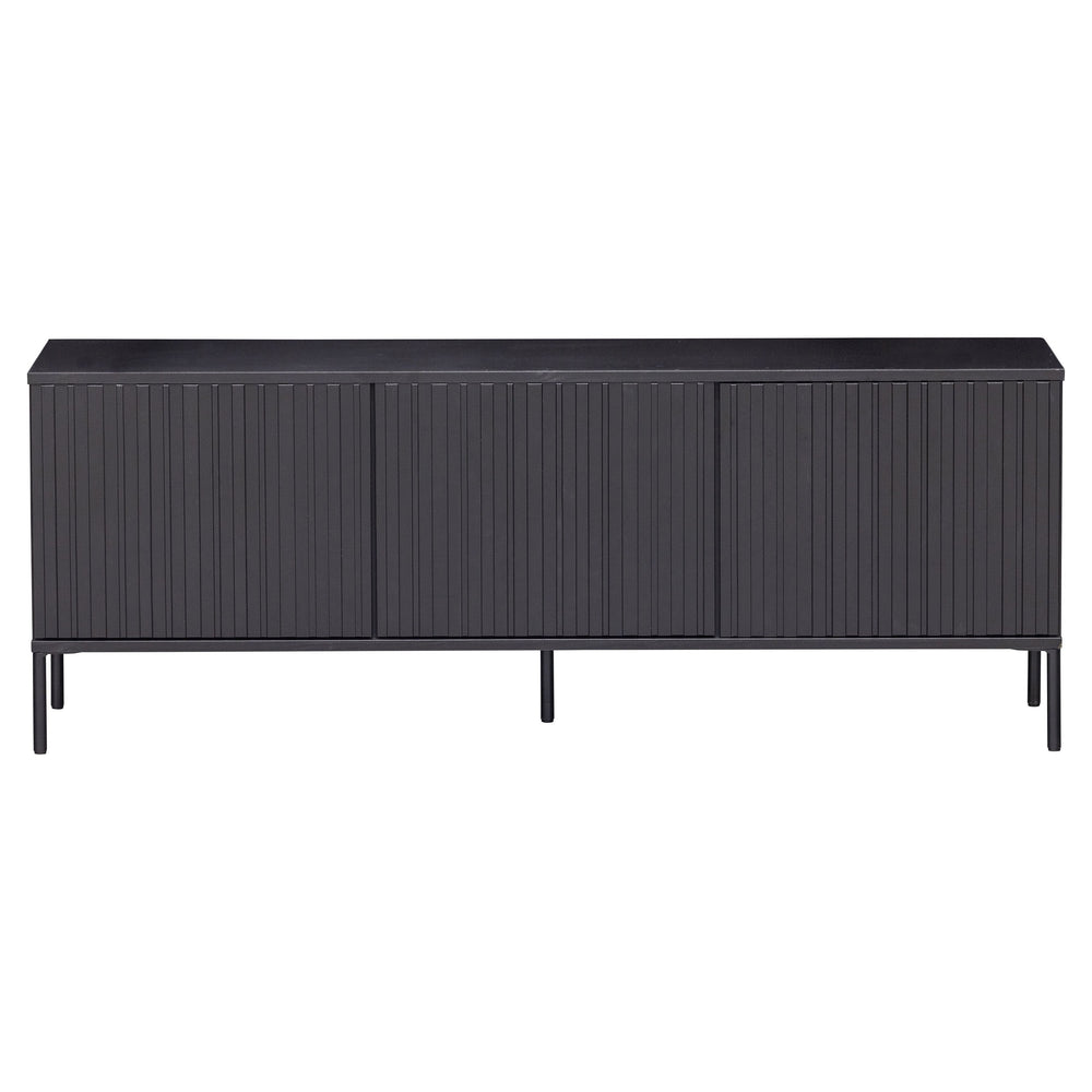 "GRAVURE NEW" televizoriaus staliukas, juoda spalva, pušies mediena, 150 cm