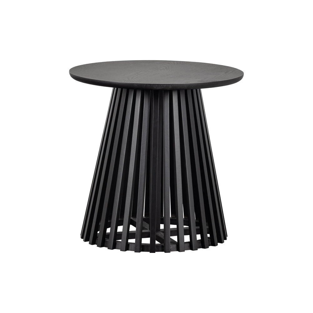 "SLATS" kavos staliukas, juoda spalva, medis, 48xØ50 cm