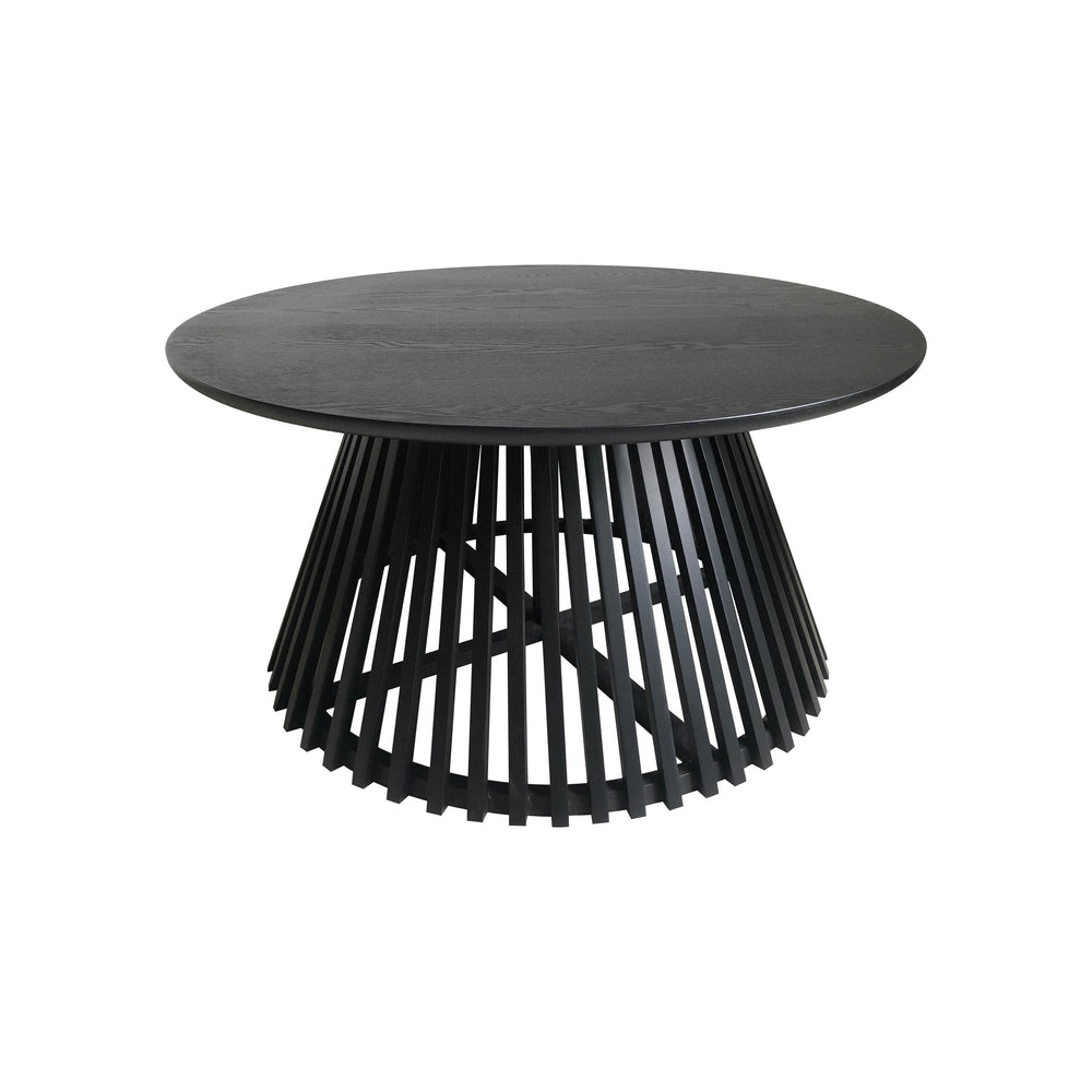 "SLATS" kavos staliukas, juoda spalva, medis, Ø50 cm