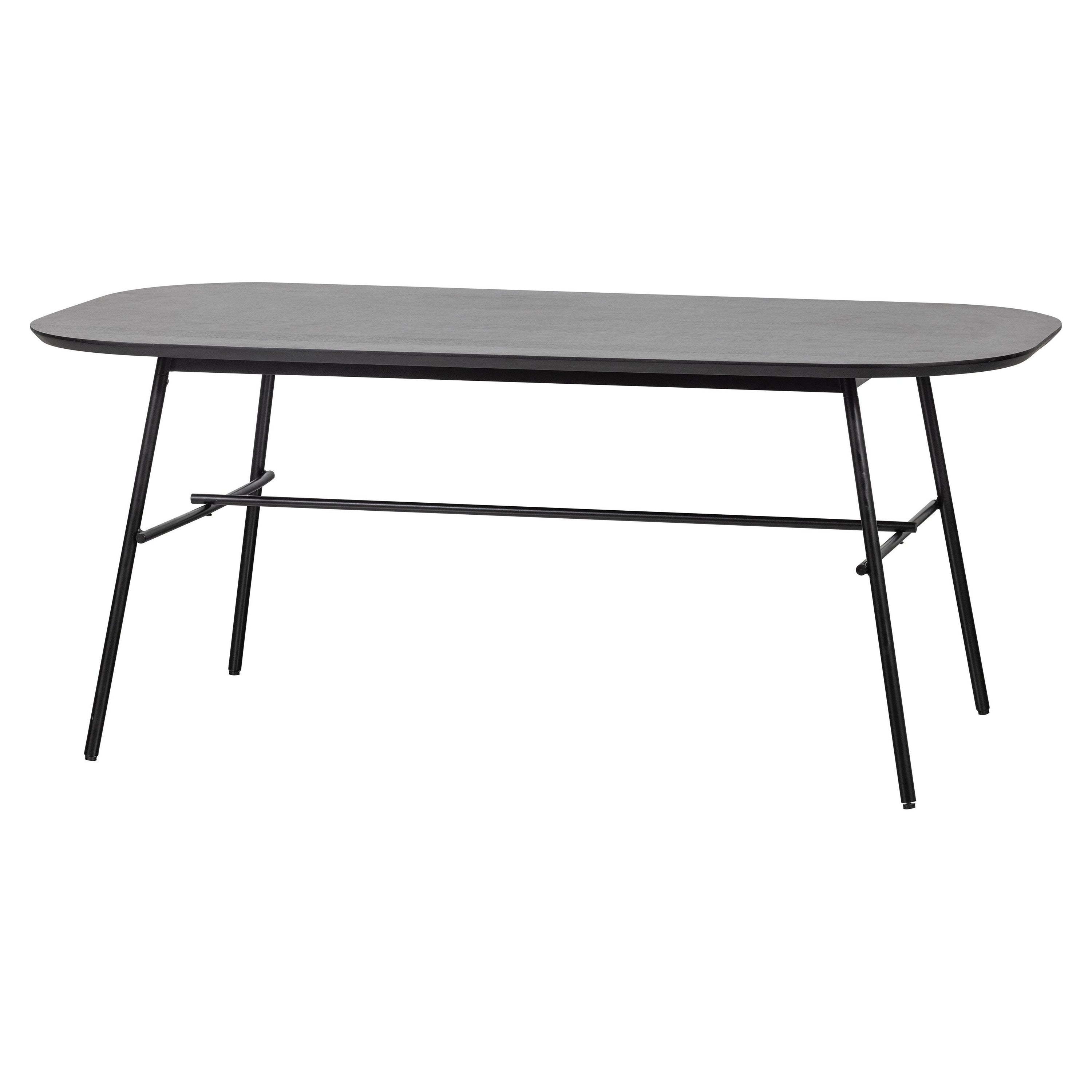 "ELEGANCE" valgomojo stalas, juoda spalva, mango mediena