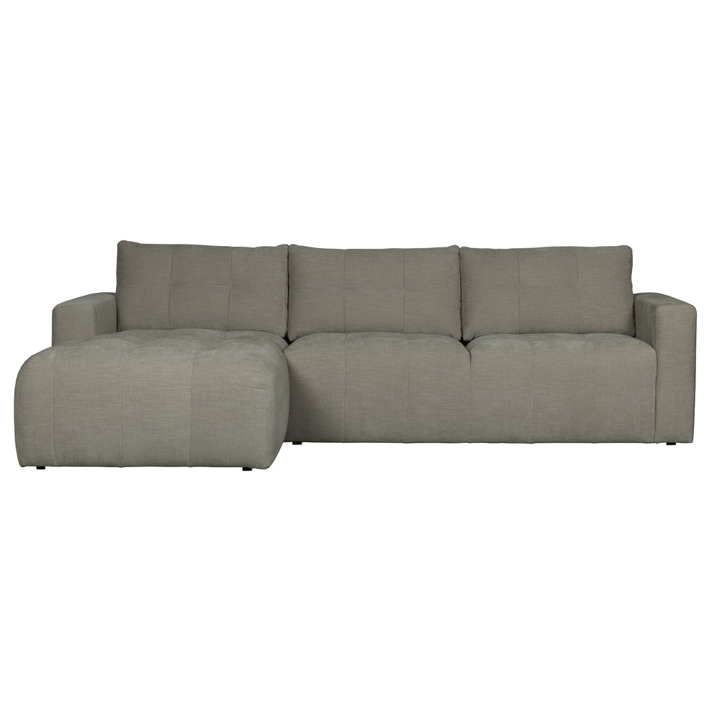 "Bar" kairės pusės kampinė sofa, šiltai pilka